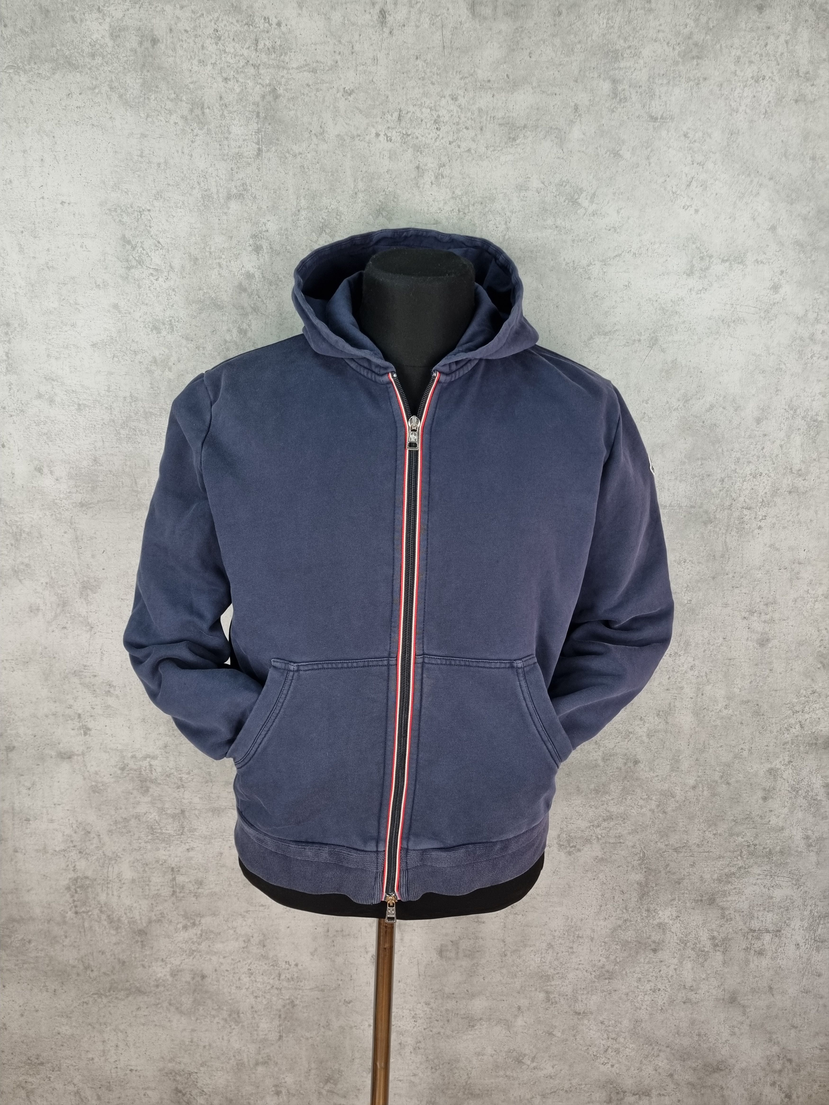 Moncler × Vintage Faded Moncler Knitted Zip Up Hoodie Size US M / EU 48-50 / 2 - 1 Thumbnail