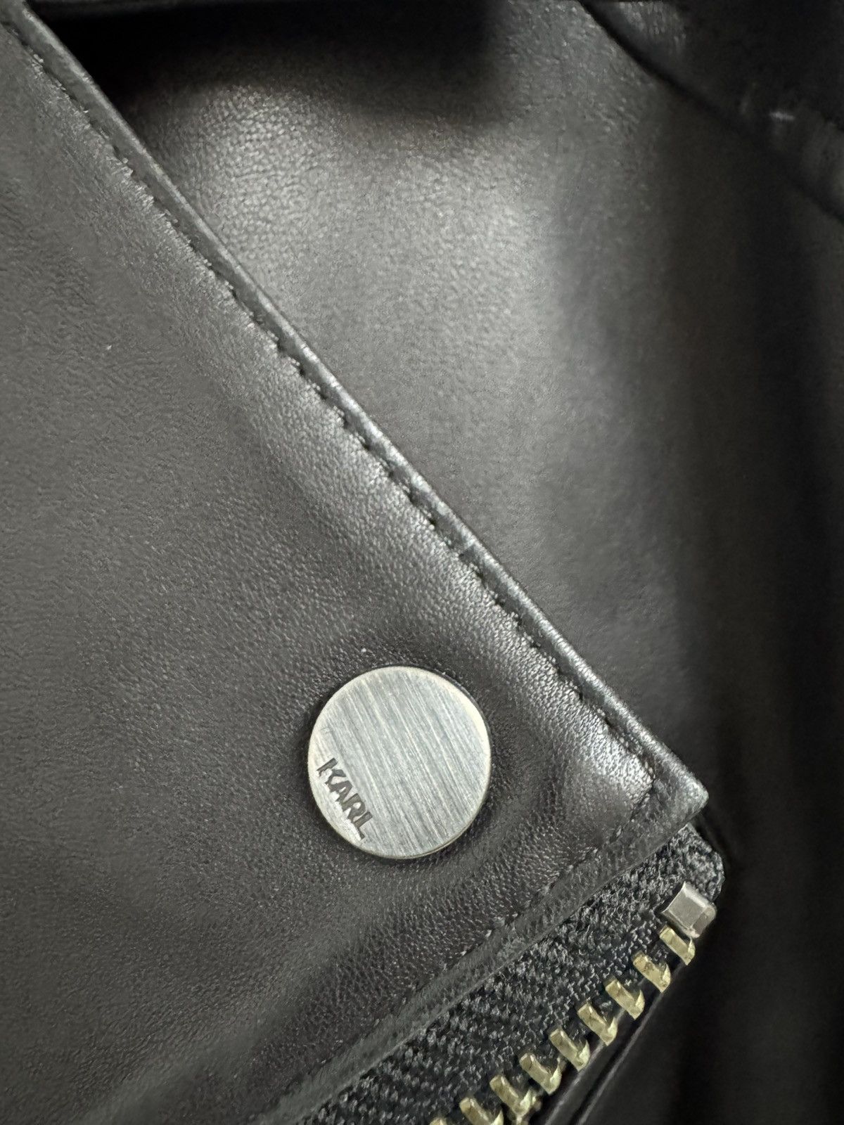 Karl Lagerfeld Karl Lagerfeld Black Leather Moto Jacket Size M Size US M / EU 48-50 / 2 - 8 Thumbnail