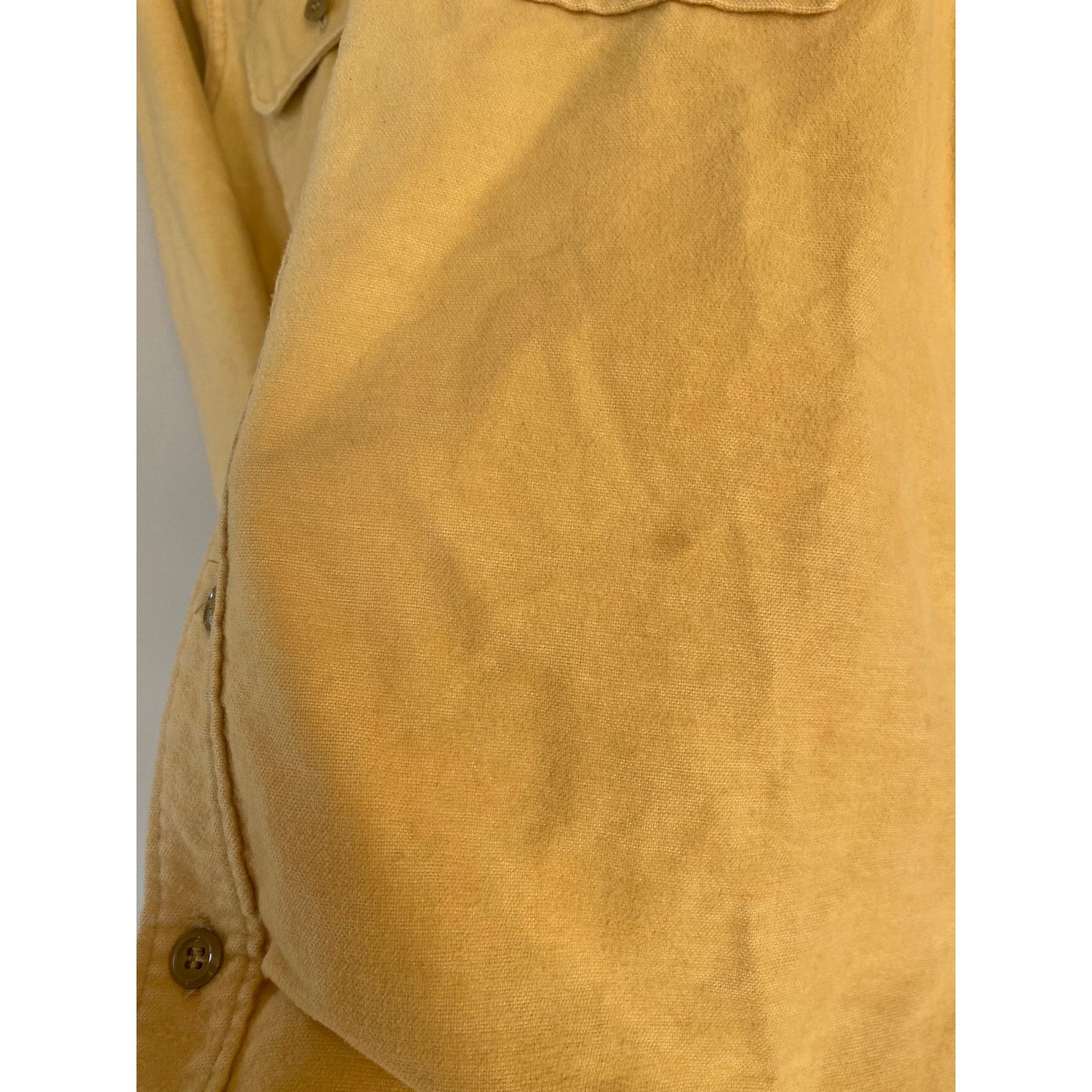 Vintage × Woolrich Woolen Mills Vtg Woolrich Chamois Flannel Button Down L Long /Tall Yellow Size US L / EU 52-54 / 3 - 3 Thumbnail