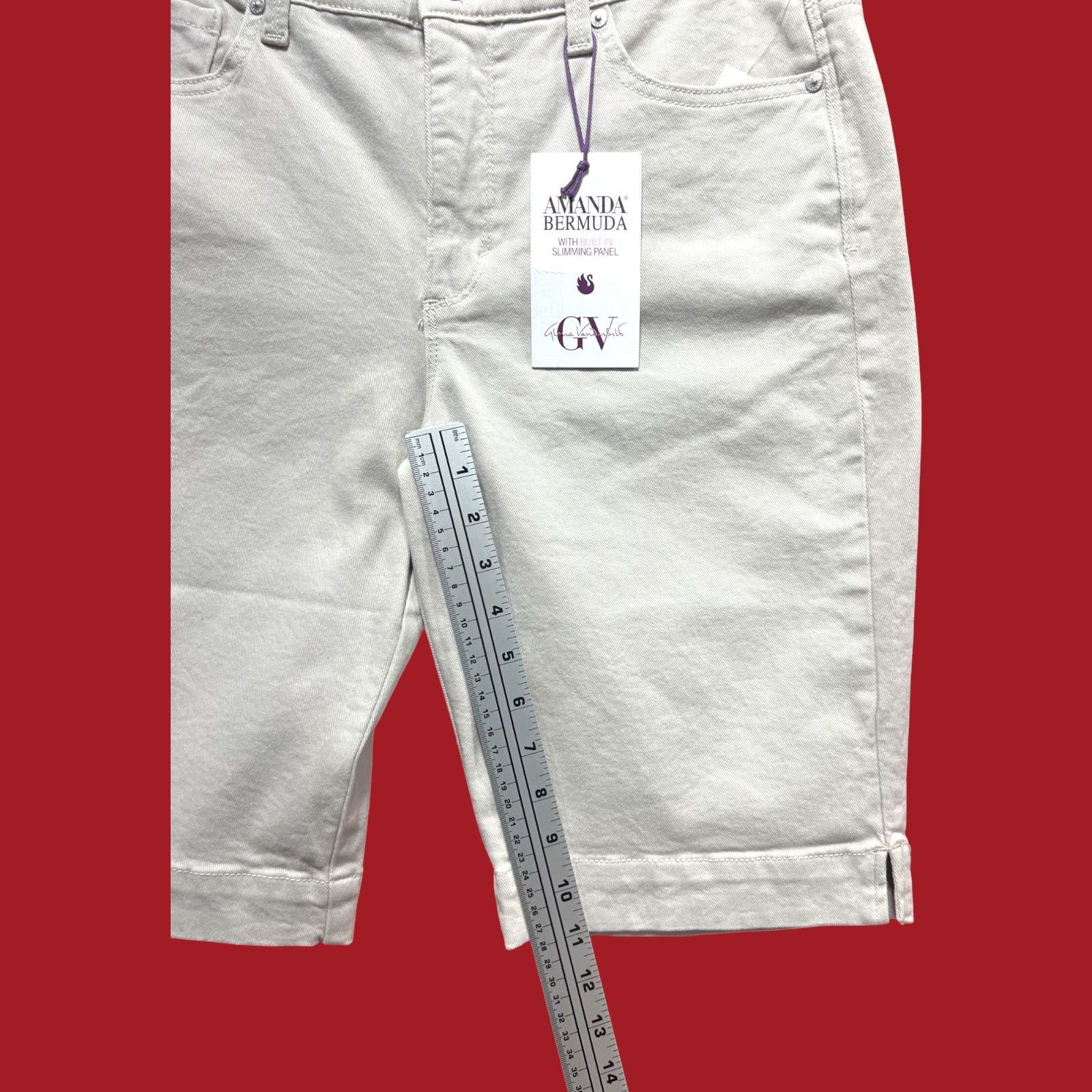Other Amanda - Women's Classic Rise Stretch Bermuda Shorts - With/ Size 28" / US 6 / IT 42 - 6 Thumbnail