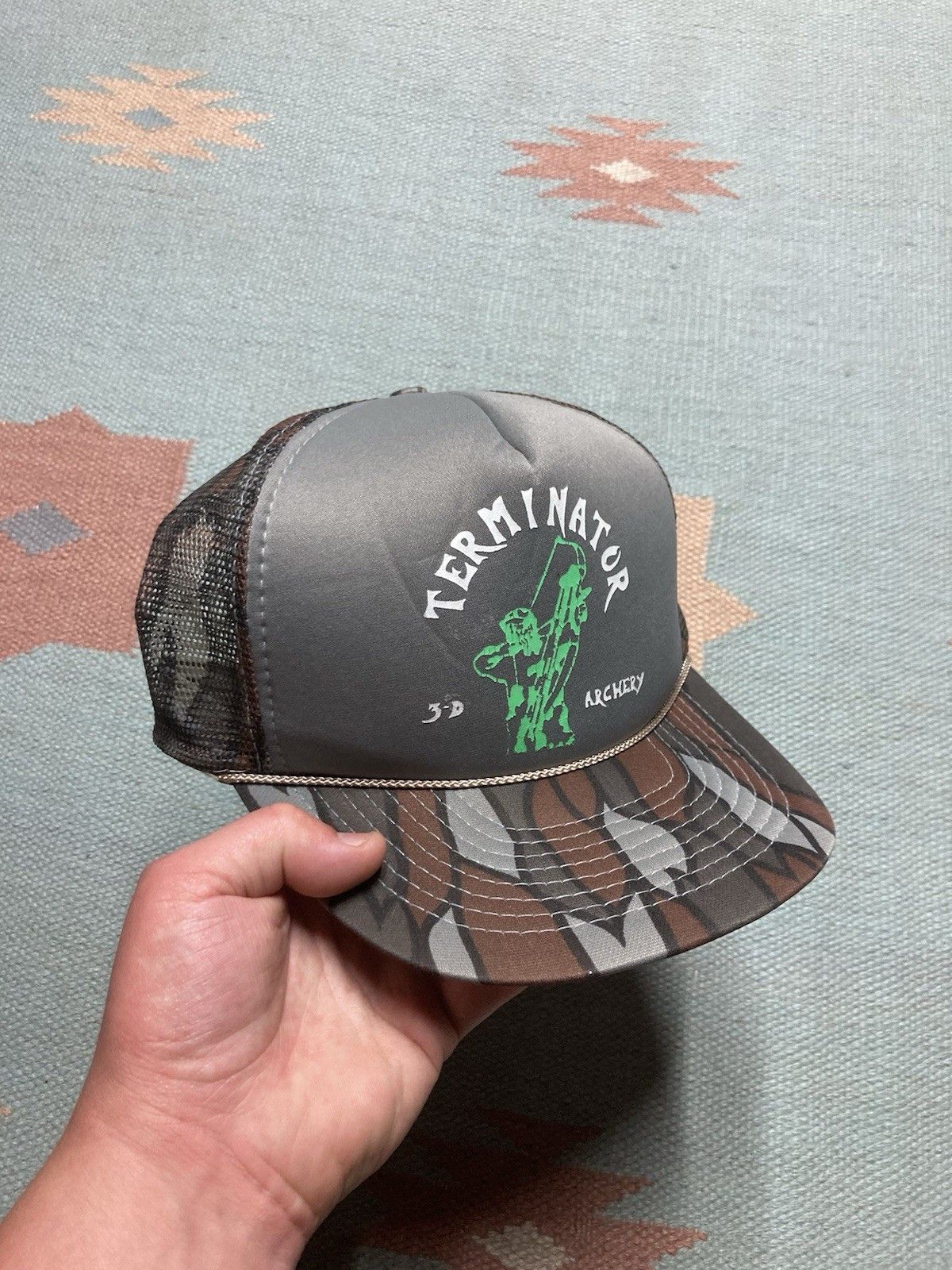 Vintage trucker hat terminator archery Trebark camo hunting camoufla Size ONE SIZE - 1 Thumbnail