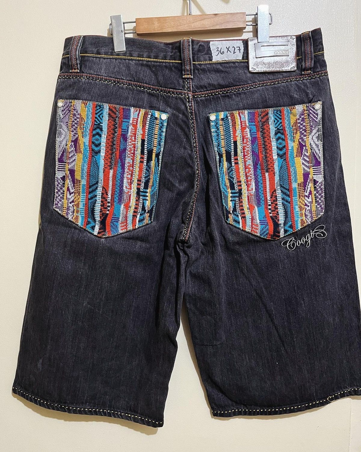 image of Coogi Biggie Embroidered Jorts in Denim, Men's (Size 38)