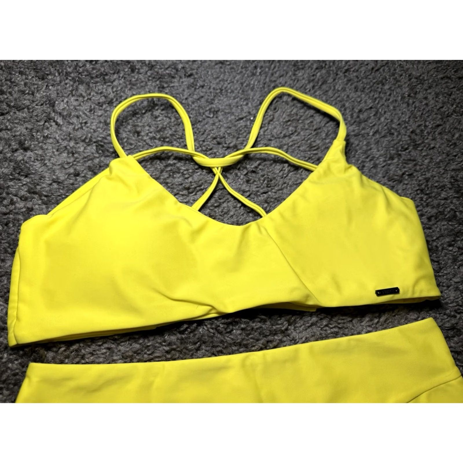 Vintage Fiire Bikini Woman’s Lemon Yellow High-Waisted Racerback Firelight Brand New M Yellow Womens Swim N/A Size ONE SIZE - 4 Thumbnail