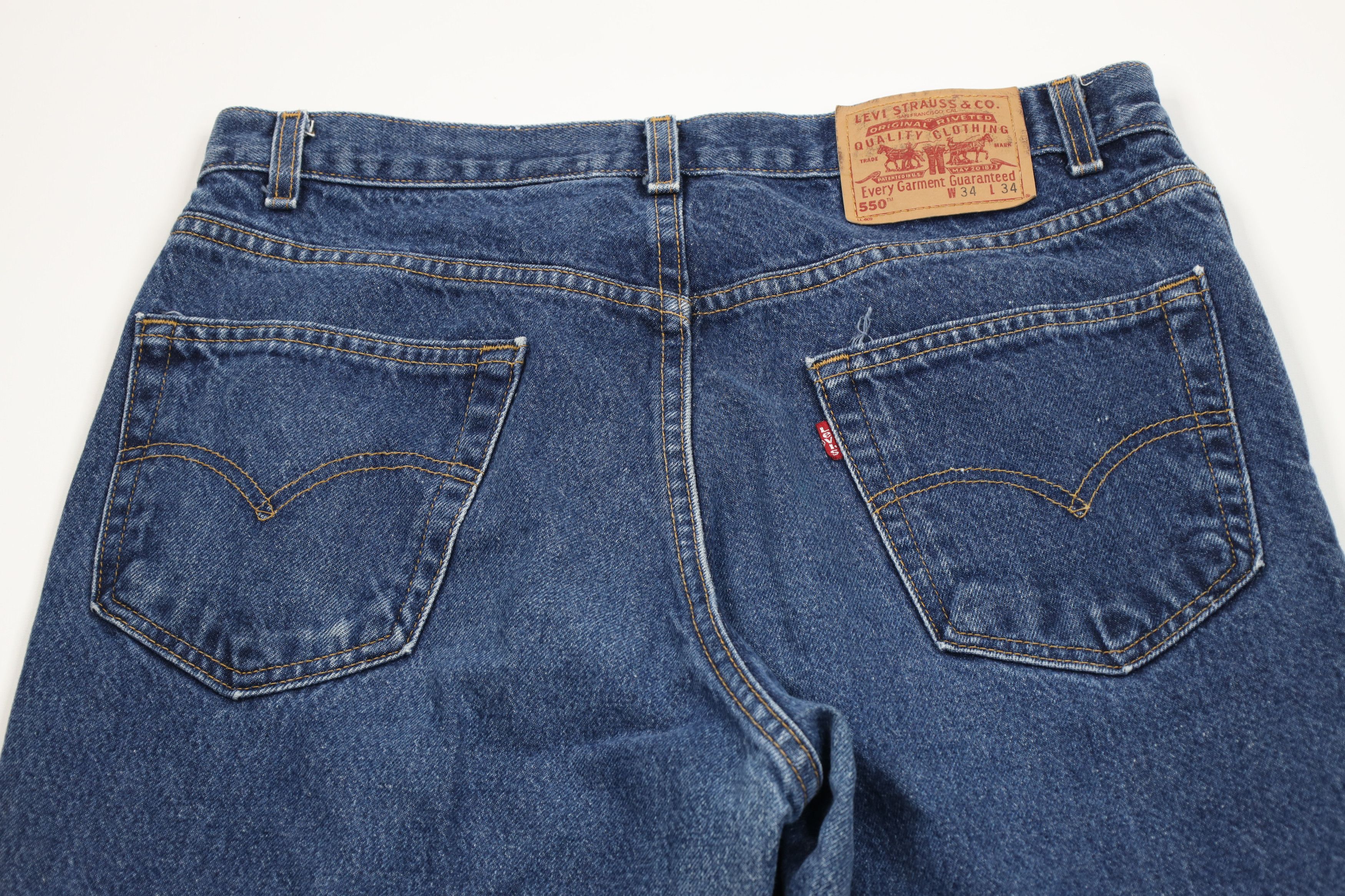 Levi's Vintage Y2K 2002 Levis 550 Relaxed Fit Denim Jeans Blue USA Size US 34 / EU 50 - 12 Thumbnail