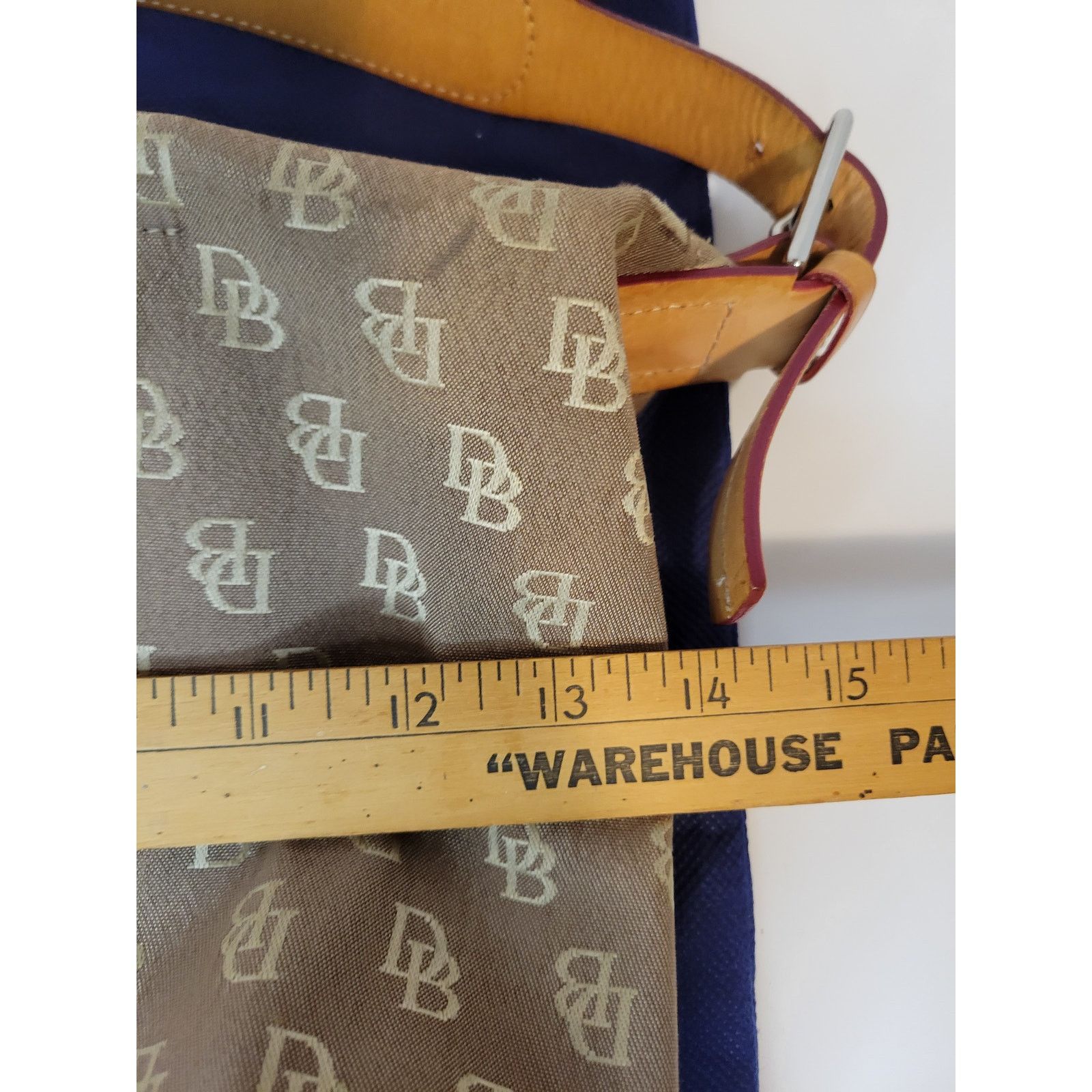 Dooney & Bourke Authentic Dooney & Bourke Brown Canvas Leather Handbag Size ONE SIZE - 9 Thumbnail