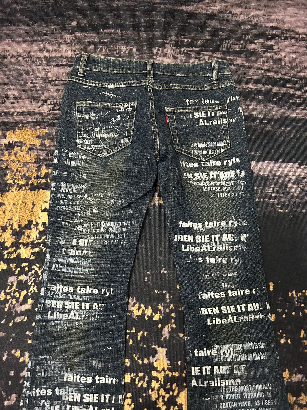 If Six Was Nine H.Naoto + DIE Poem Print Flare Jeans Size US 27 - 9 Thumbnail