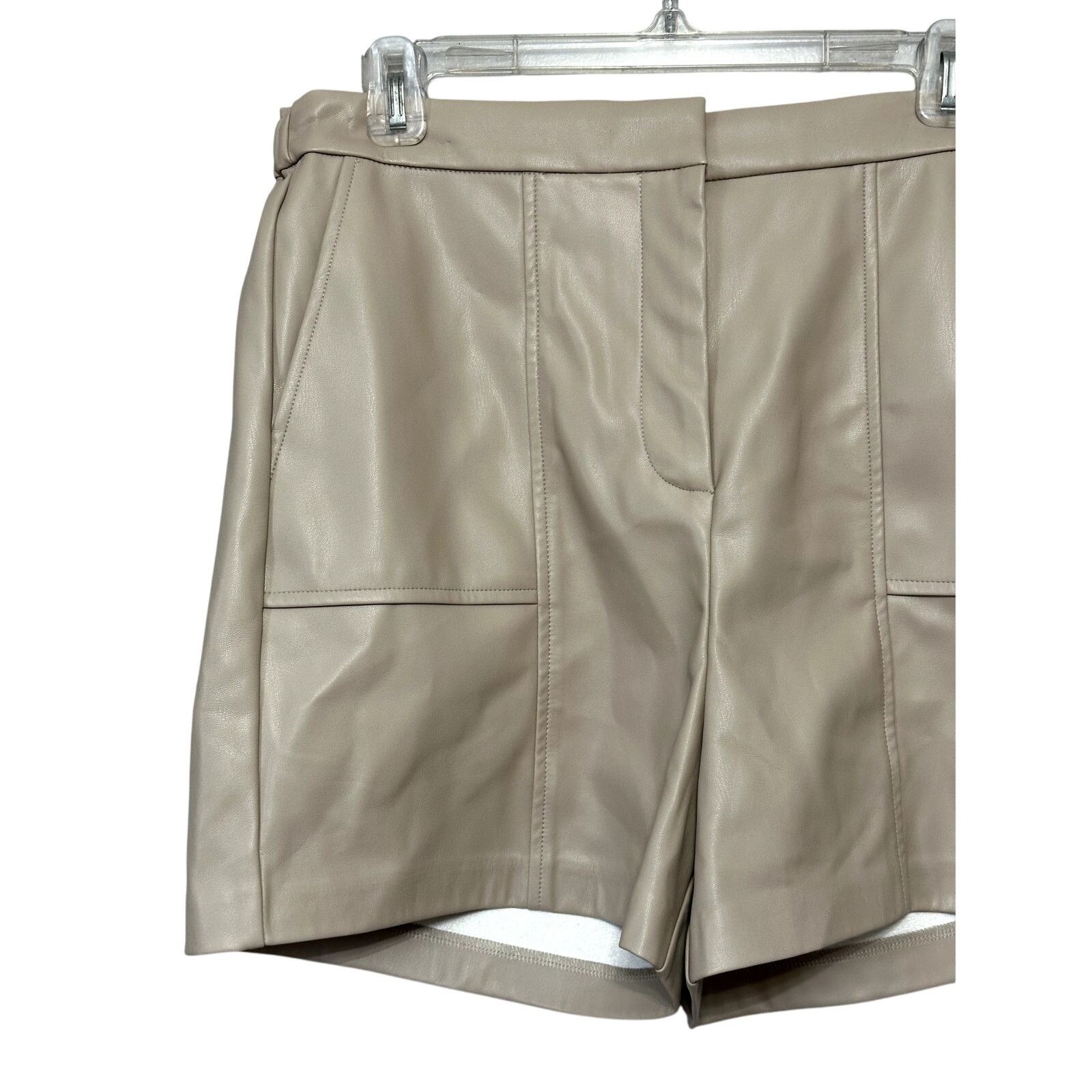Other Halogen Faux Leather Shorts High Waisted Side Pockets Tan M Size 30" / US 8 / IT 44 - 3 Thumbnail