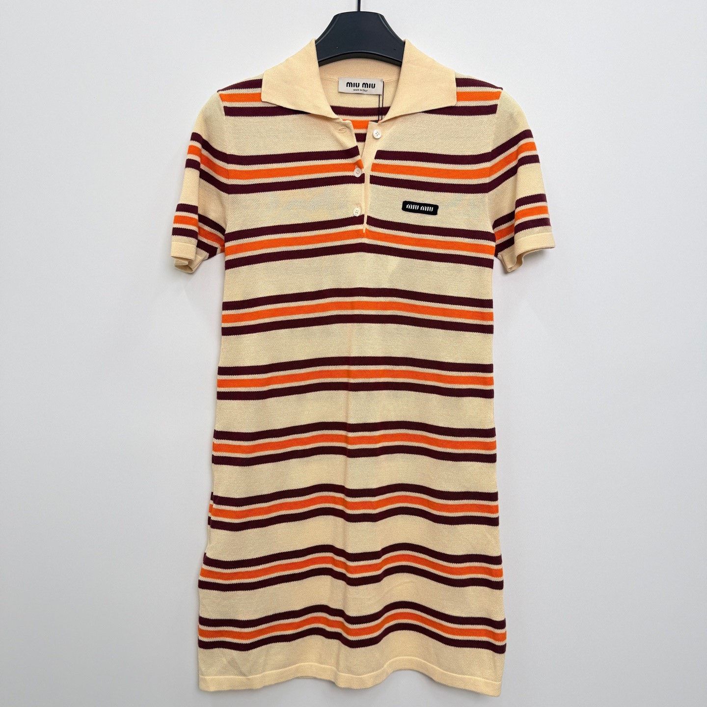 Miu Miu Miu Miu Striped Knit Polo Collar Dress Size S / US 4 / IT 40 - 1 Thumbnail