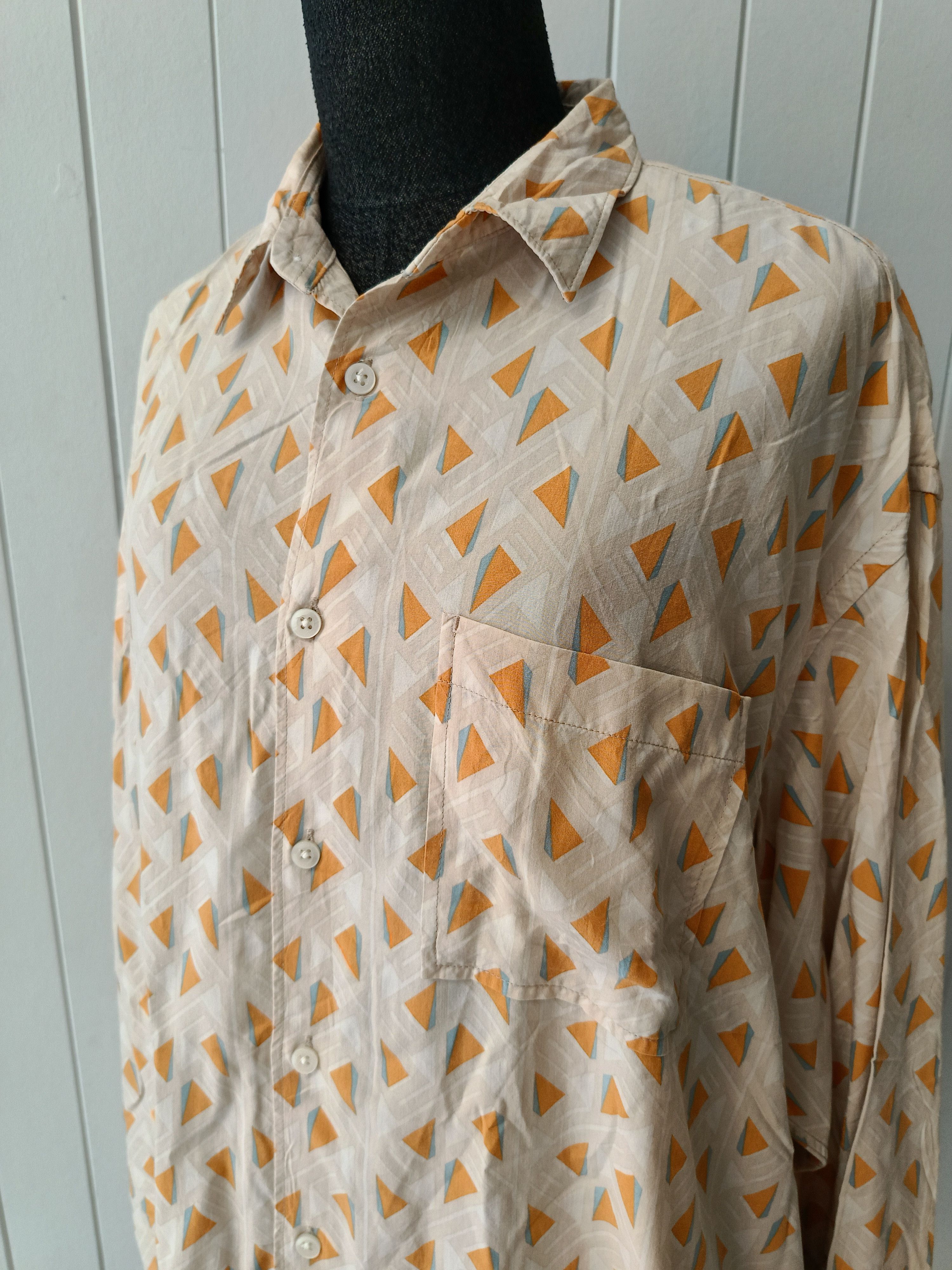 Japanese Brand Niko and ... triangles orange rayon large shirt Size US L / EU 52-54 / 3 - 4 Thumbnail