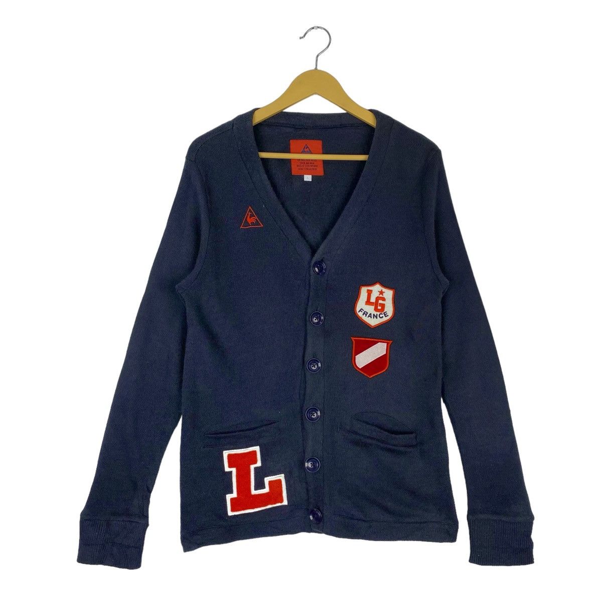 Le Coq Sportif Le Coq Sportif Cardigan Sweatshirt V Neck Pullover Jumper Size L / US 10 / IT 46 - 1 Thumbnail