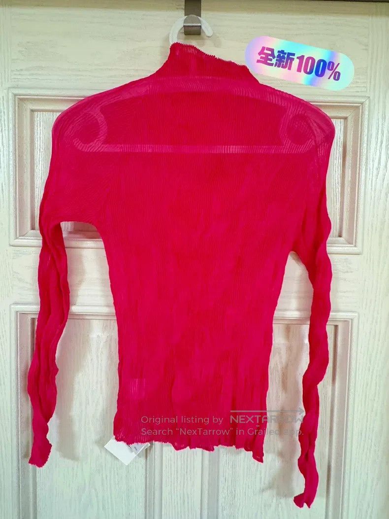 Issey Miyake Issey Miyake Magenta Semi-turtleneck Willow-patterned Top Size M / US 6-8 / IT 42-44 - 1 Thumbnail