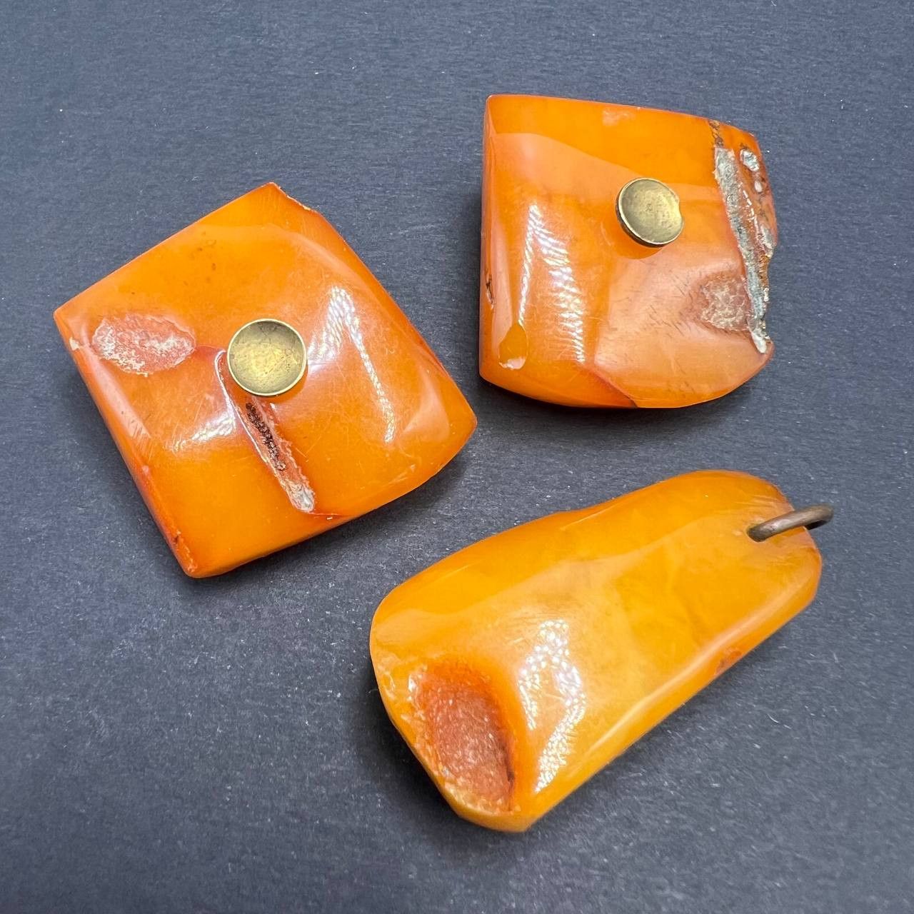 Vintage 1970s Vintage Soviet Baltic Amber Cufflinks & Pendant Set Size ONE SIZE - 5 Thumbnail