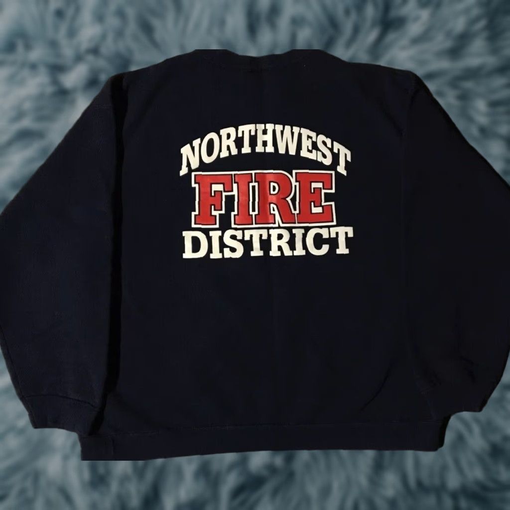 Vintage VINTAGE Northwest Fire Dept Faded Sweatshirt/Boxy XL Police Department Hoodie Men Blue 90s 80s Grunge Biker USA USA Size US XL / EU 56 / 4 - 1 Thumbnail