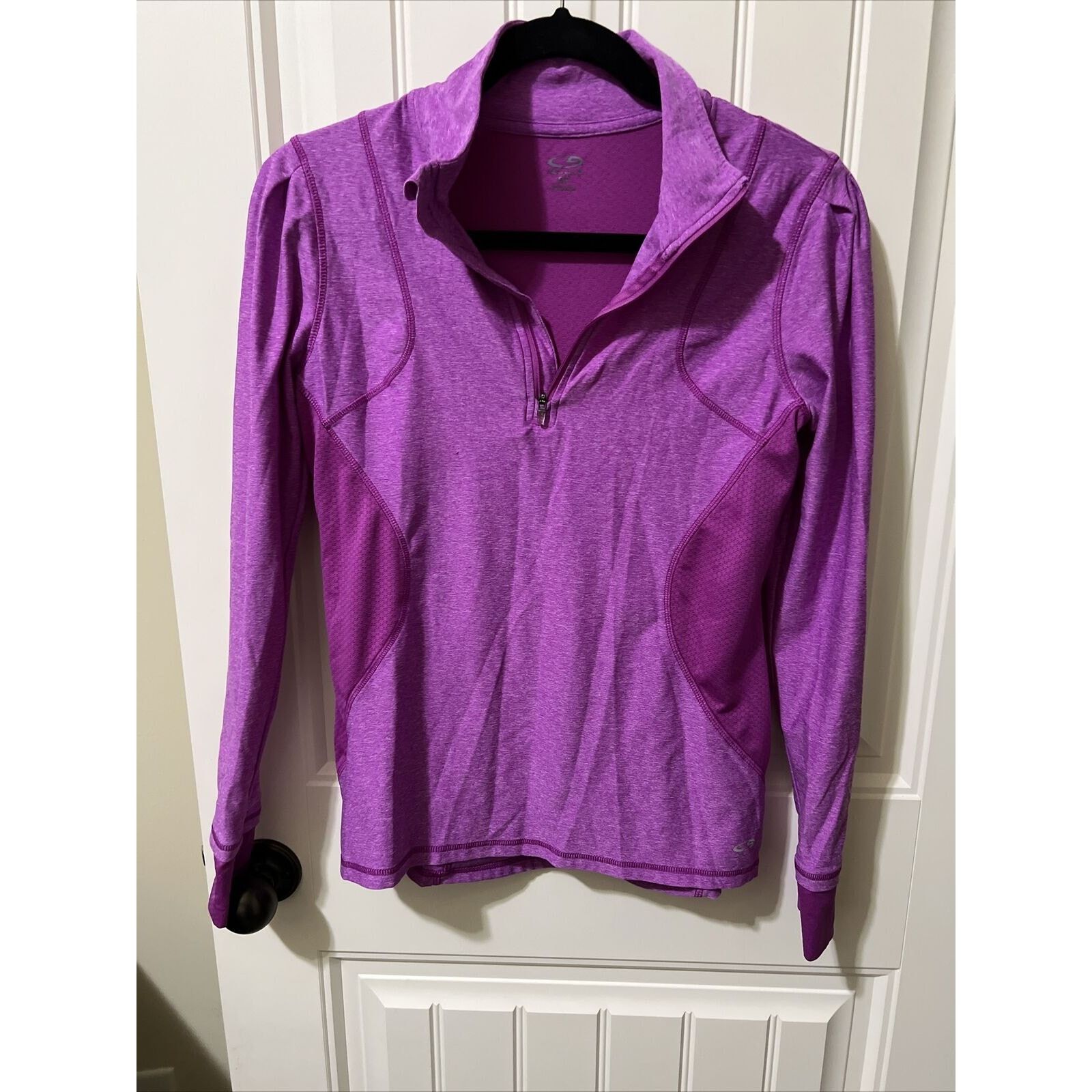 Champion Long Sleeve Quarter-Zip Pullover Purple Violet Back Pocket Size S / US 4 / IT 40 - 2 Thumbnail