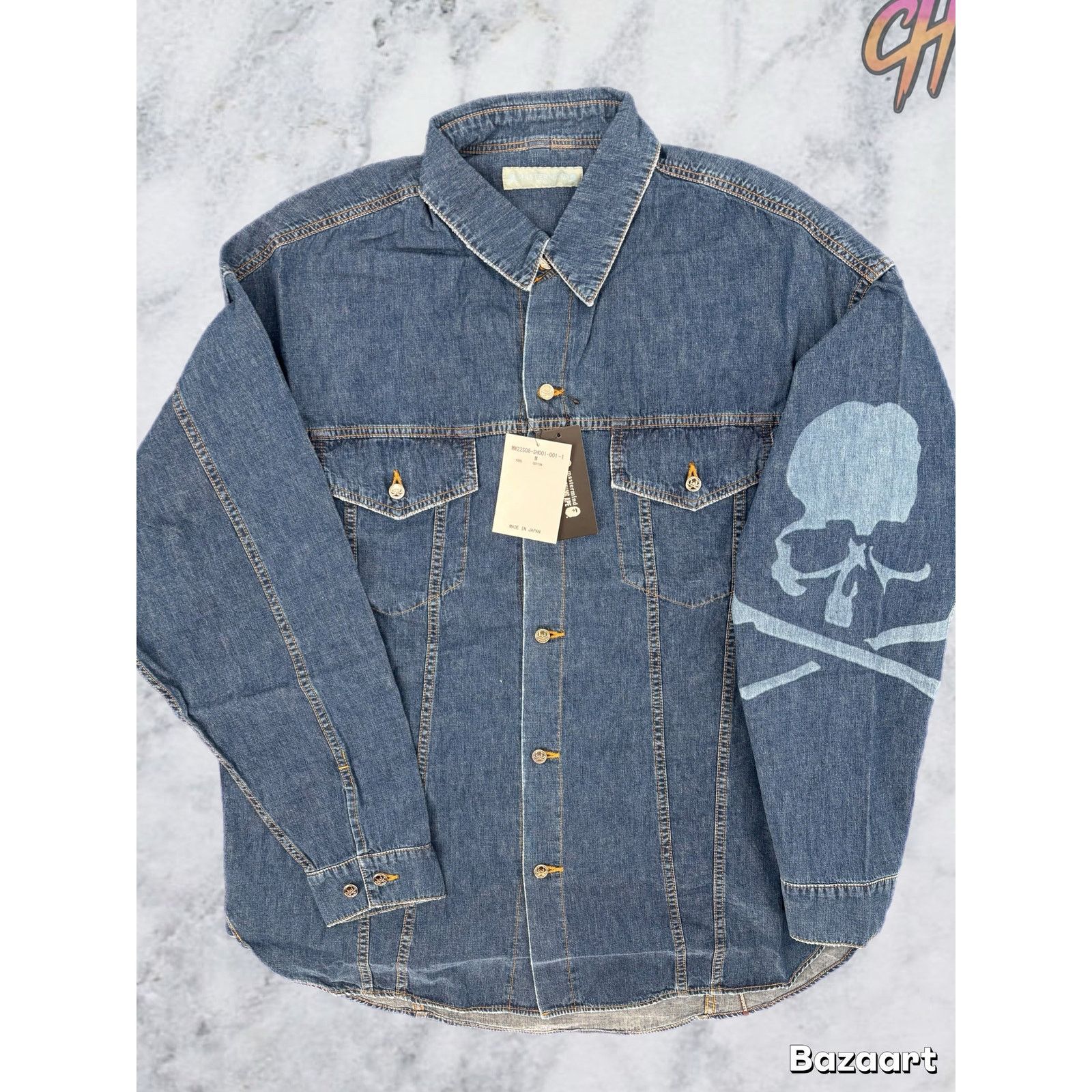 Mastermind Japan Mastermind World Light Ounce Indigo Denim Shirt Size Large Size US L / EU 52-54 / 3 - 1 Thumbnail