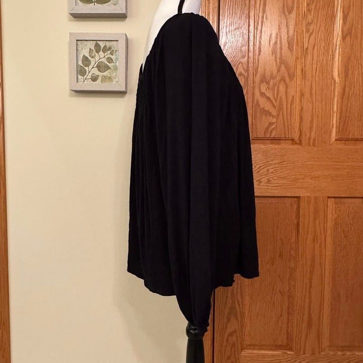 Other Women's Hiatus 2XL Black Smocked Long Sleeve Square Neck Bl Size XXL / US 16-18 / IT 52-54 - 6 Thumbnail