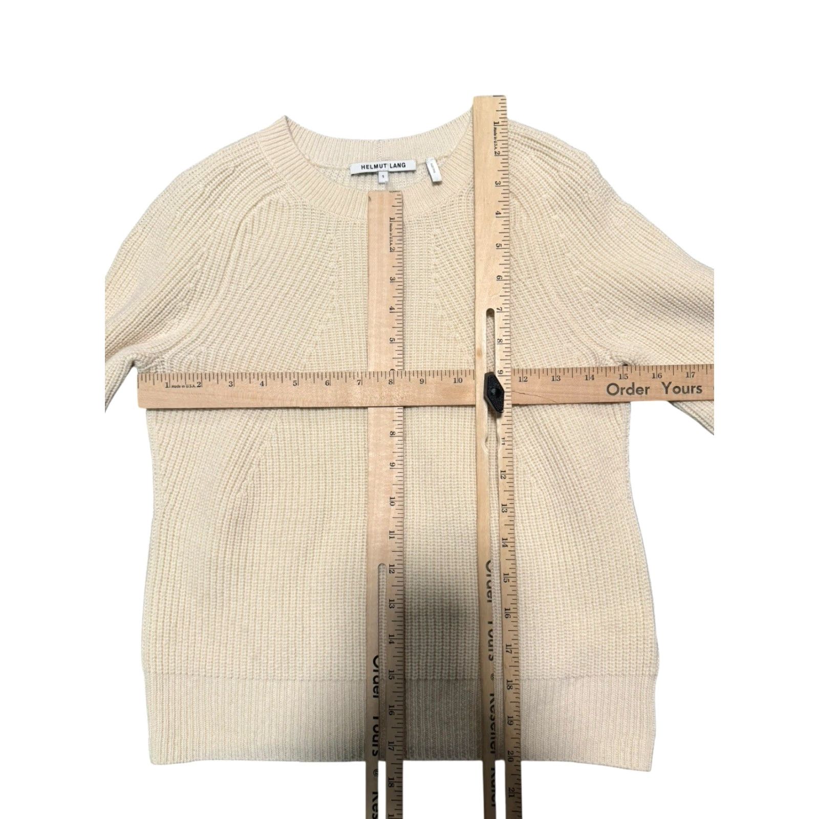 Helmut Lang HELMUT LANG Ribbed Wool Cashmere Sweater Ivory Shaker Knit Pullover Size Small Size S / US 4 / IT 40 - 5 Thumbnail