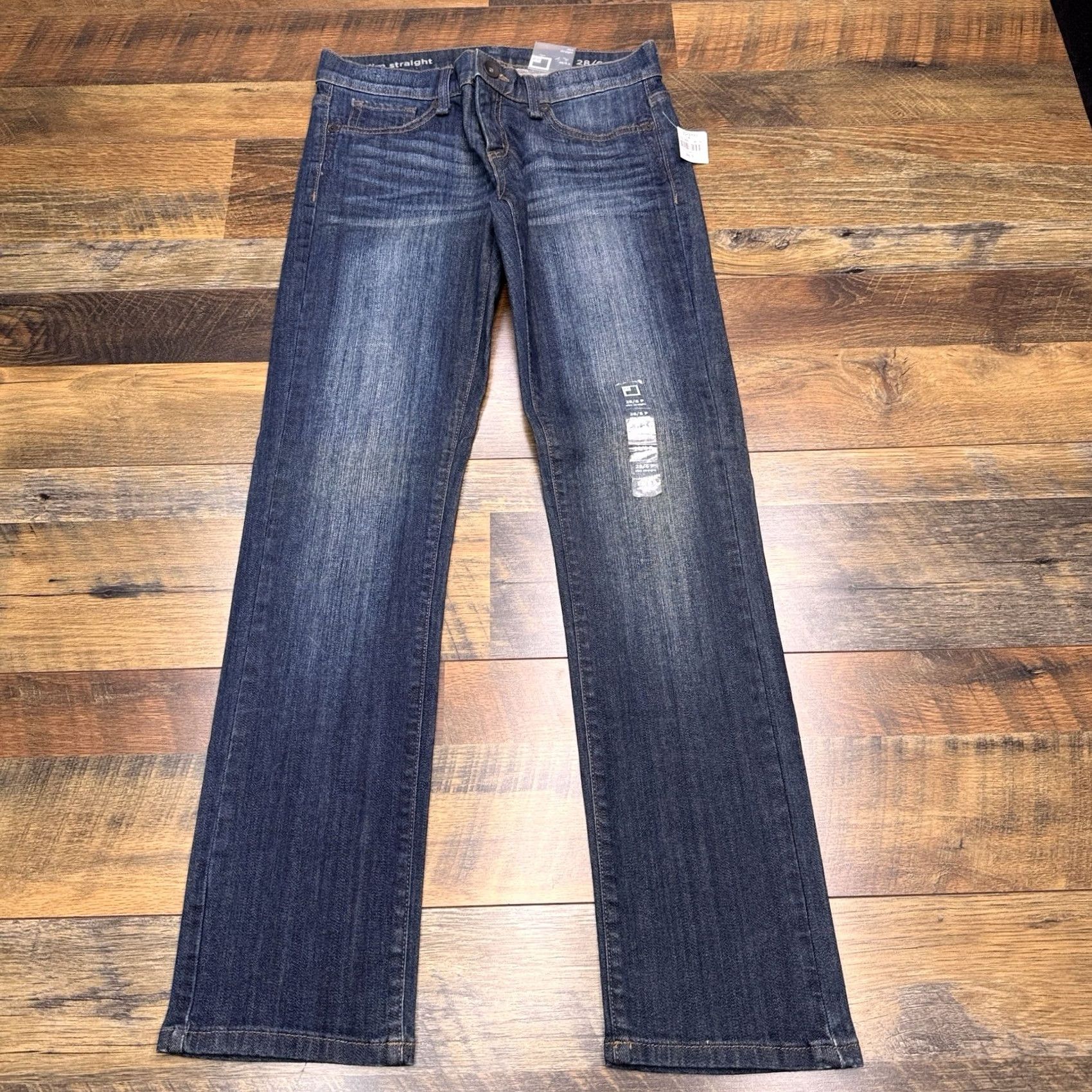 Vintage JCP Slim Straight Jeans Womens 28 6 Petite Low Rise Stretch New Denim Blue 5-Pocket Logo Jeans Mens Womens Size 28" / US 6 / IT 42 - 2 Thumbnail