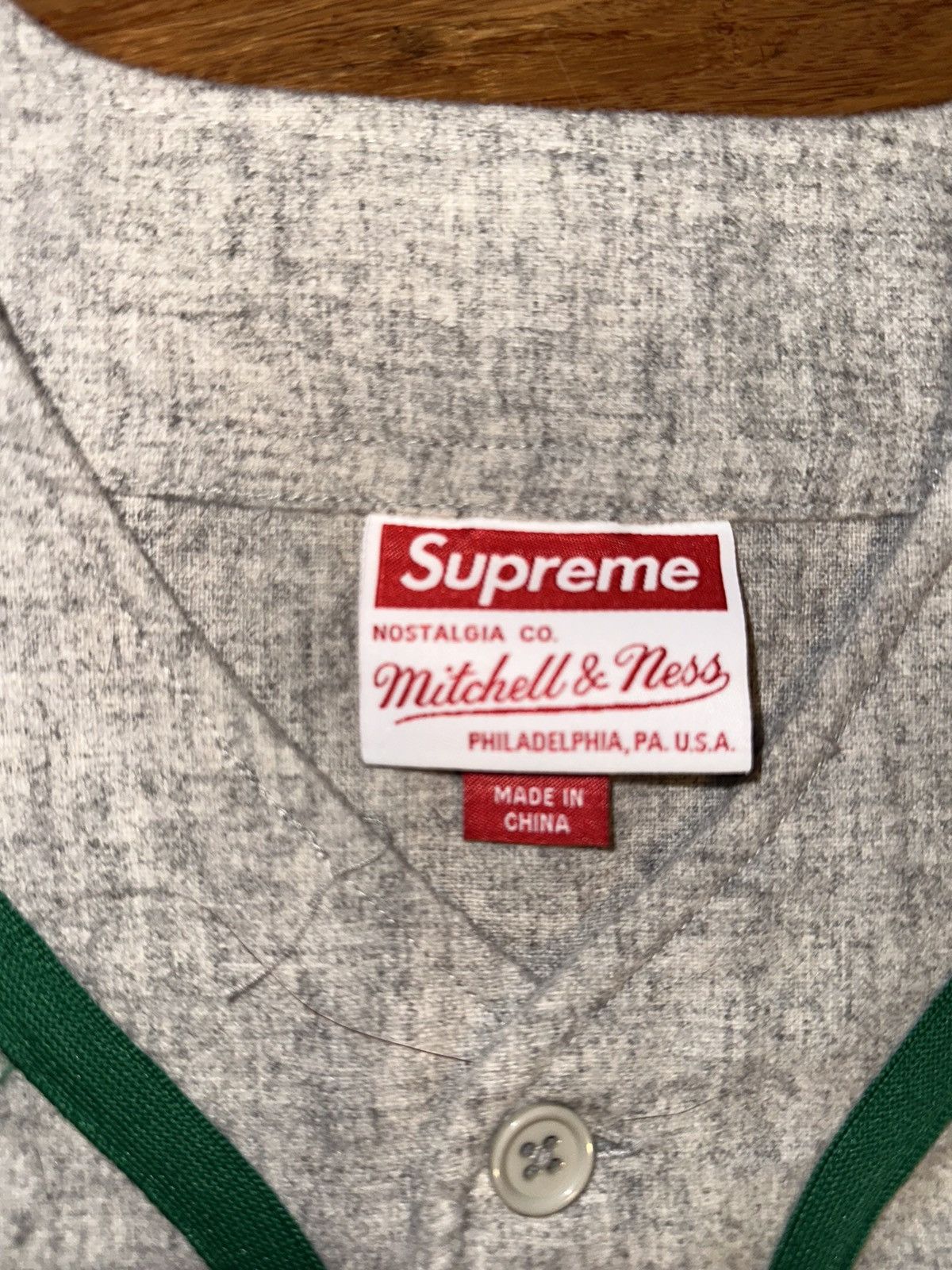 Mitchell & Ness × Supreme Supreme mitchell and ness wool baseball jersey Size US M / EU 48-50 / 2 - 5 Thumbnail