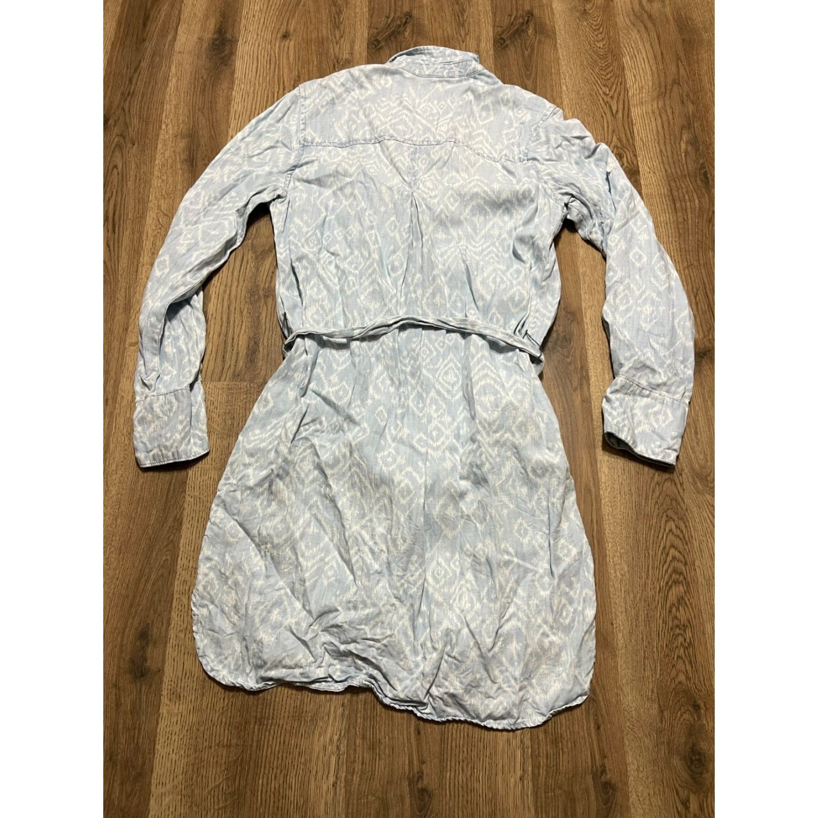 CLOT Cloth & Stone Dress Womens Small Blue White Button Up Long Sleeve Tie Waist Shirt Dress Women Small Casual 90s? Size S / US 4 / IT 40 - 2 Thumbnail
