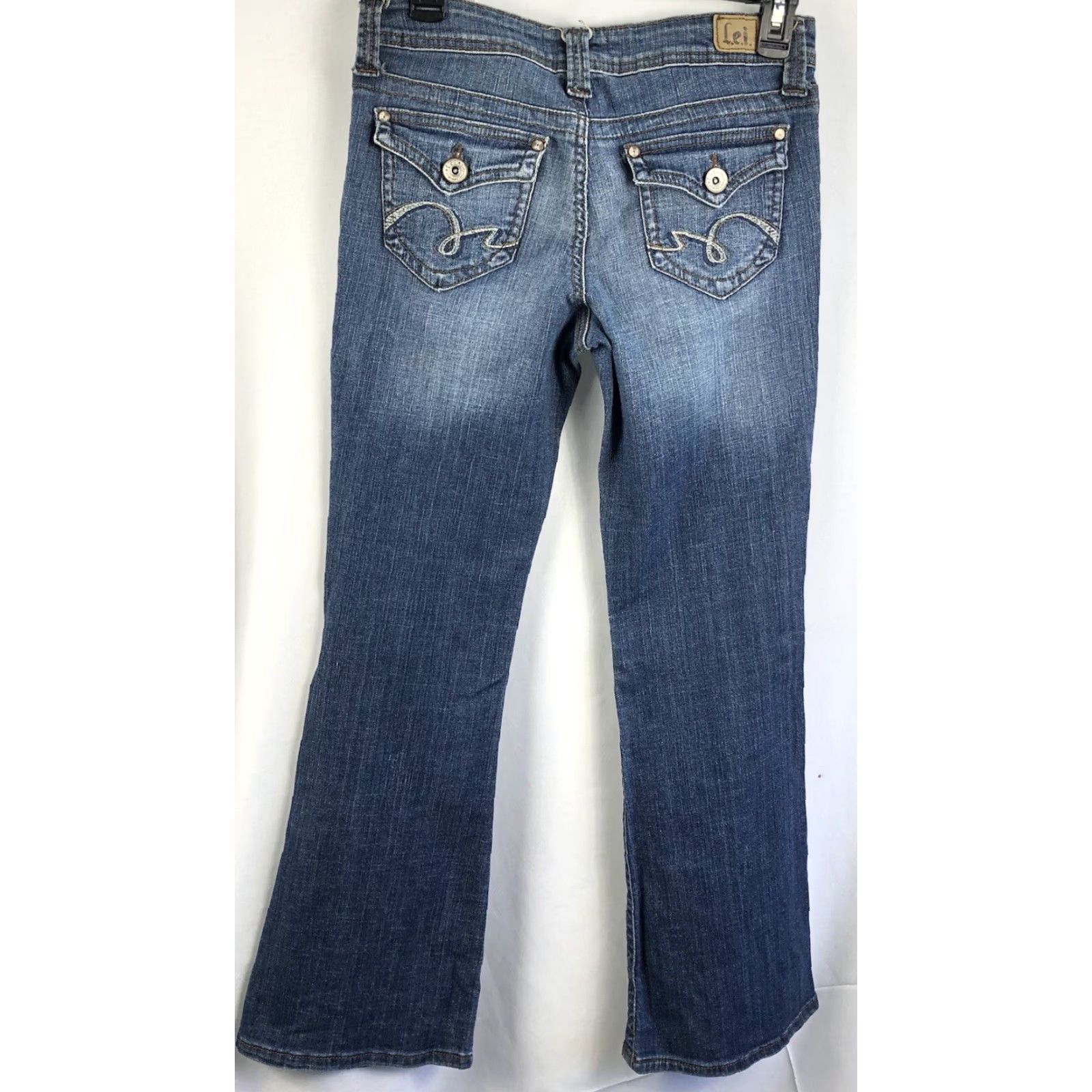 Vintage VINTAGE LEI Denim 9 Jrs 28" Waist 28" IN Blue Jeans Flare Cuff 90s Y2K Boho Low Rise Jeans Women Size 30" / US 8 / IT 44 - 2 Thumbnail