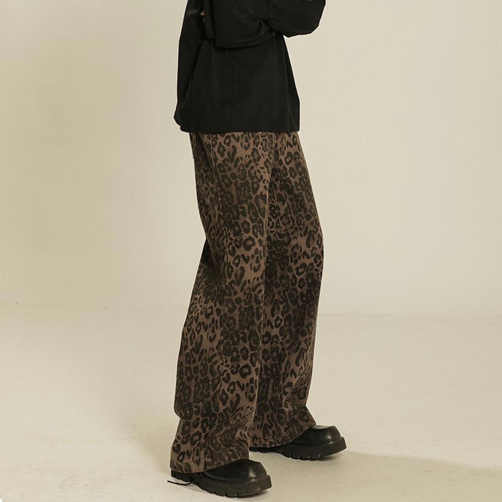 Jean Leopard Print Stacked Flared Jeans Size US 30 / EU 46 - 3 Thumbnail
