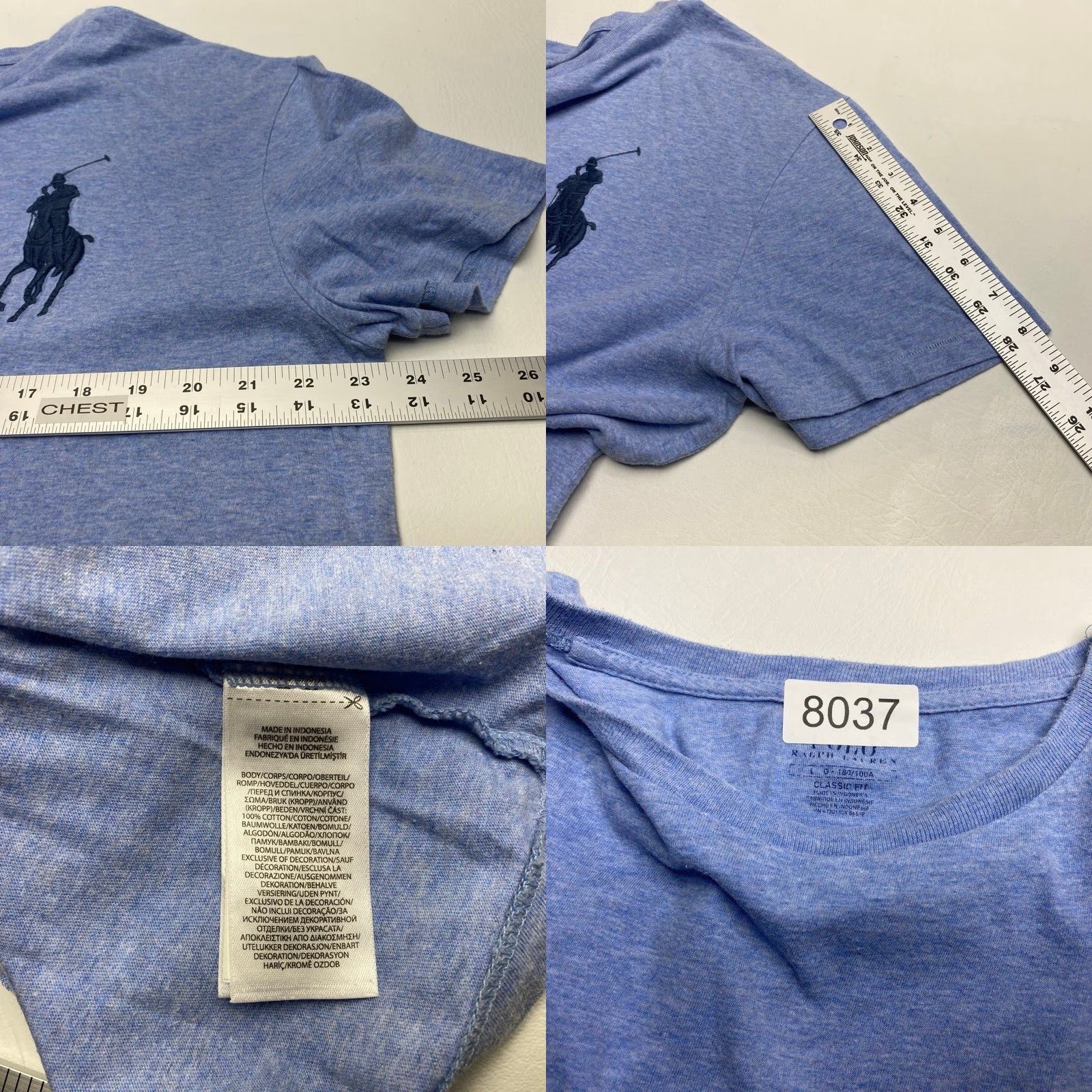 Polo Ralph Lauren Polo Ralph Lauren T-Shirt Mens Large Powder Blue #3 BIG PONY 100% CottonTAGLESS Size US L / EU 52-54 / 3 - 8 Thumbnail