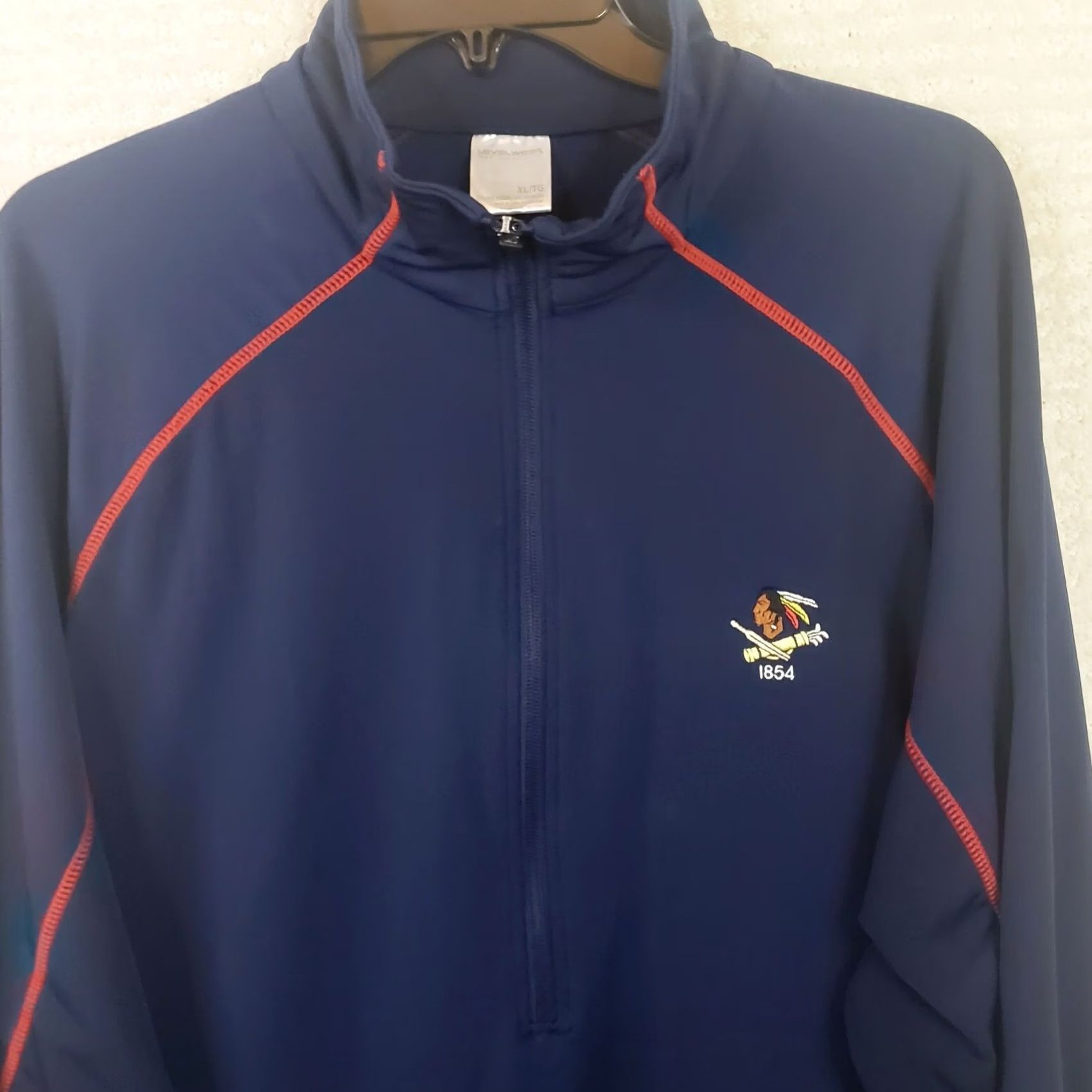Vintage Levelwear Performance 1/2 Zip Golf Top Mens XL Blue Wissahickon Philadelphia Cricket Club Logo Pullover Jacket Knit Polyester Spandex Size US XL / EU 56 / 4 - 3 Thumbnail