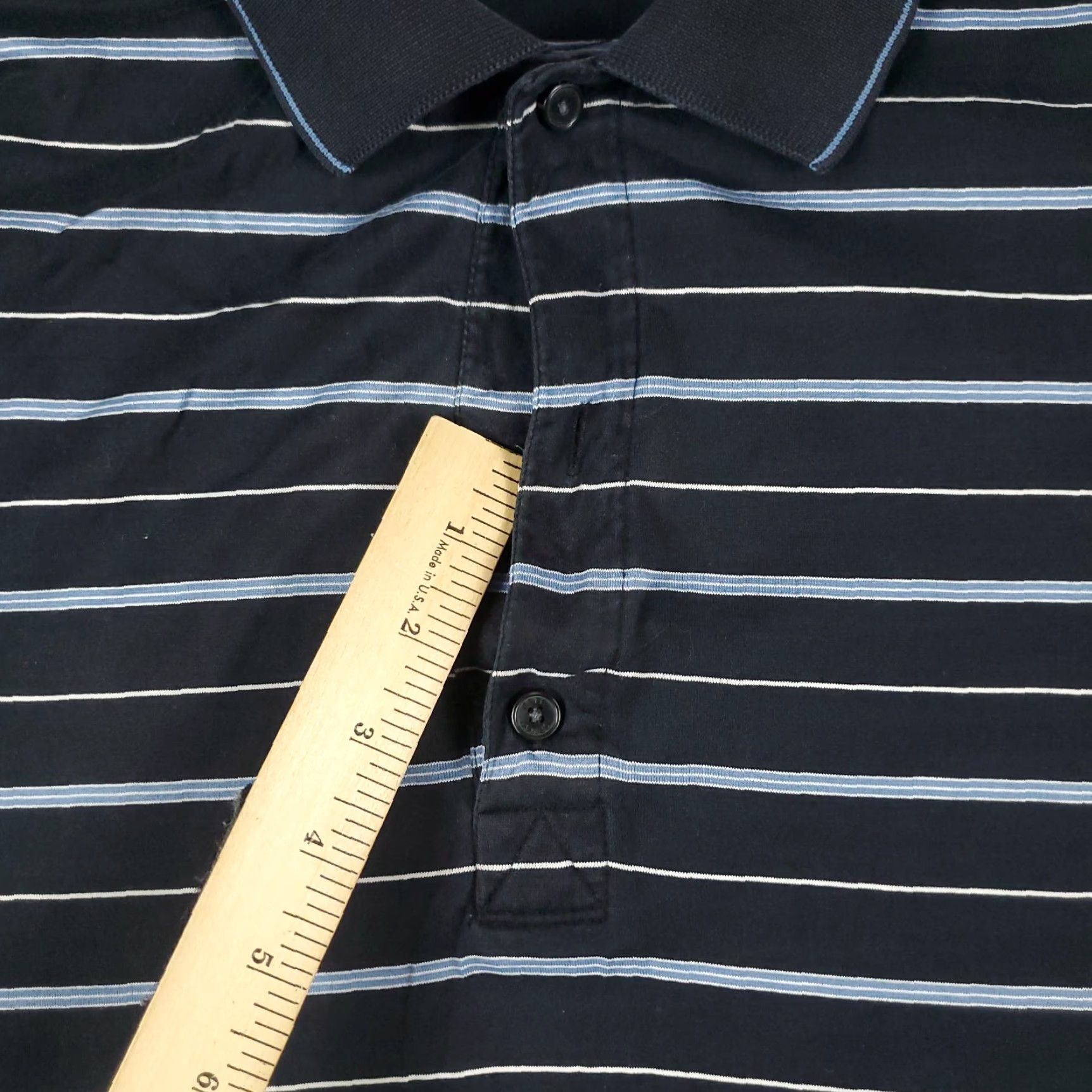 Vintage Greg Norman Polo Shirt Men's Medium Blue Striped Cotton Short Sleeve Button-Down Casual Sports Mens Size US M / EU 48-50 / 2 - 3 Thumbnail