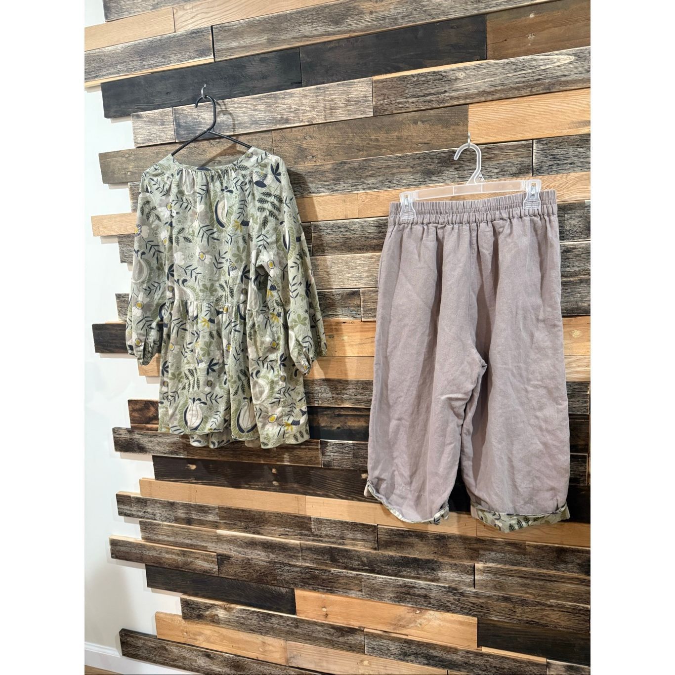 Guru Gudrun Sjoden set Sånglärka green blouse and pants Lagenlook Size S / US 4 / IT 40 - 2 Thumbnail