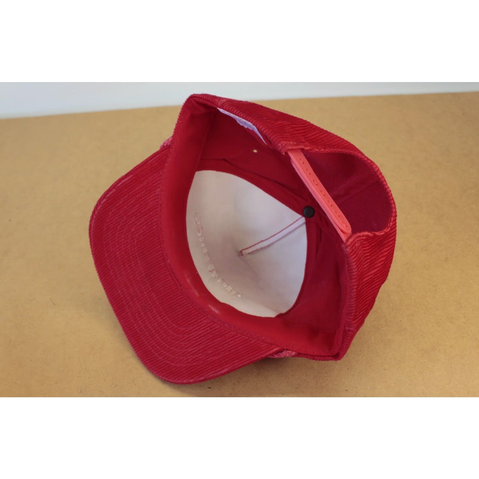 Vintage VINTAGE Headliners Trucker Hat Corduroy Red 80's Mechanic Workwear Adjustable Hat Mens/Adults Size ONE SIZE - 5 Thumbnail