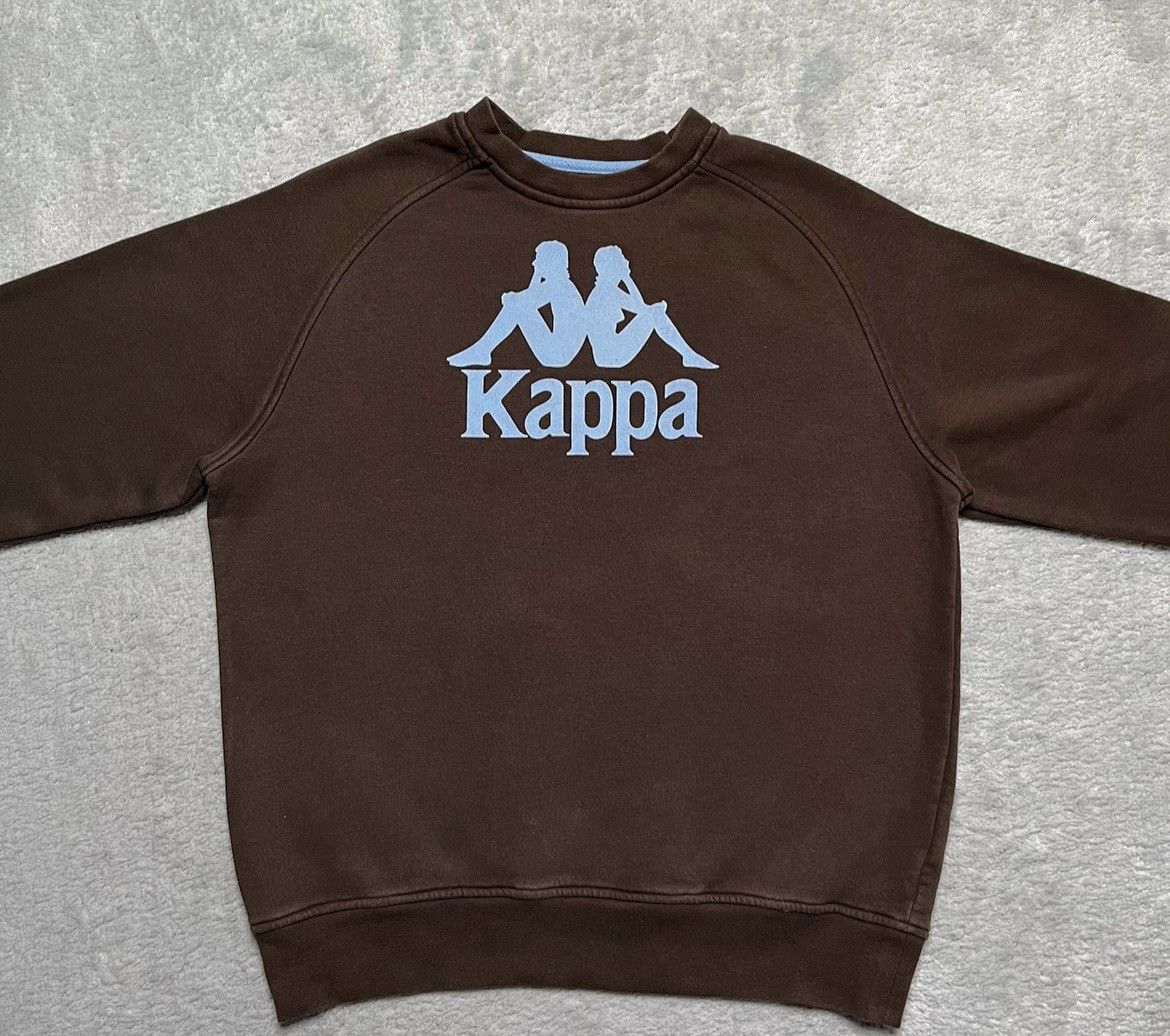 Kappa Vintage Brown Crewneck Sweatshirt Basic Blue Big Logo Kappa Size US M / EU 48-50 / 2 - 2 Thumbnail