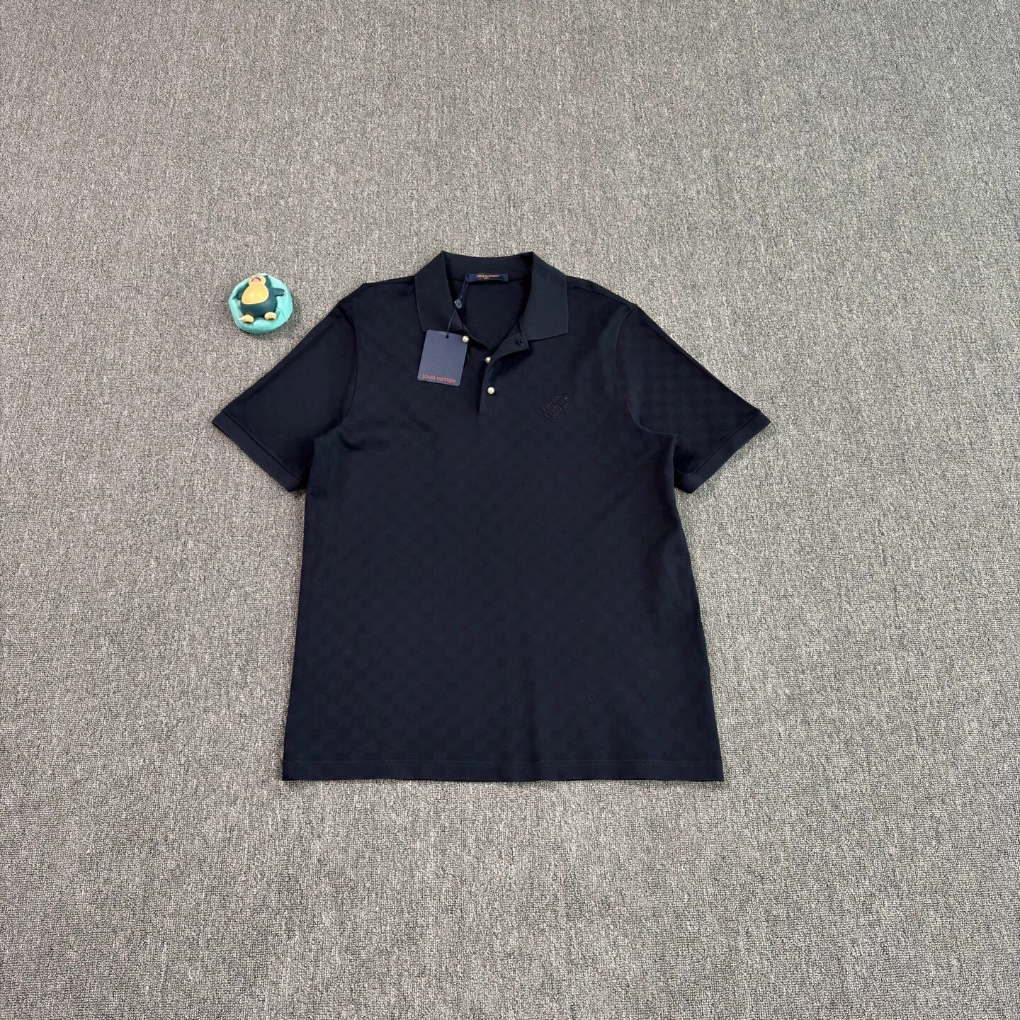 Louis Vuitton LV Damier Navy Short-Sleeve Polo Shirt 4L Near New Size US XXL / EU 58 / 5 - 1 Thumbnail