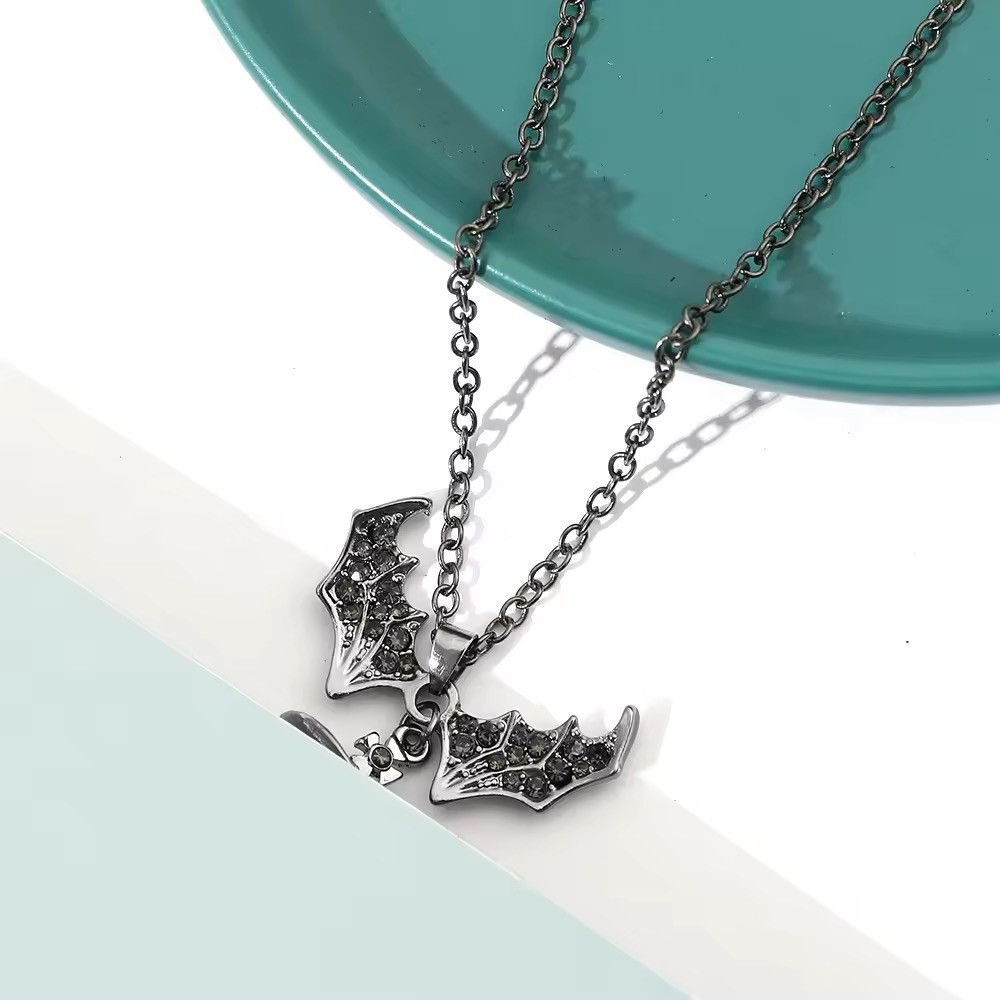 Jewelry Black Bat Saturn Punk Necklace Size ONE SIZE - 4 Thumbnail