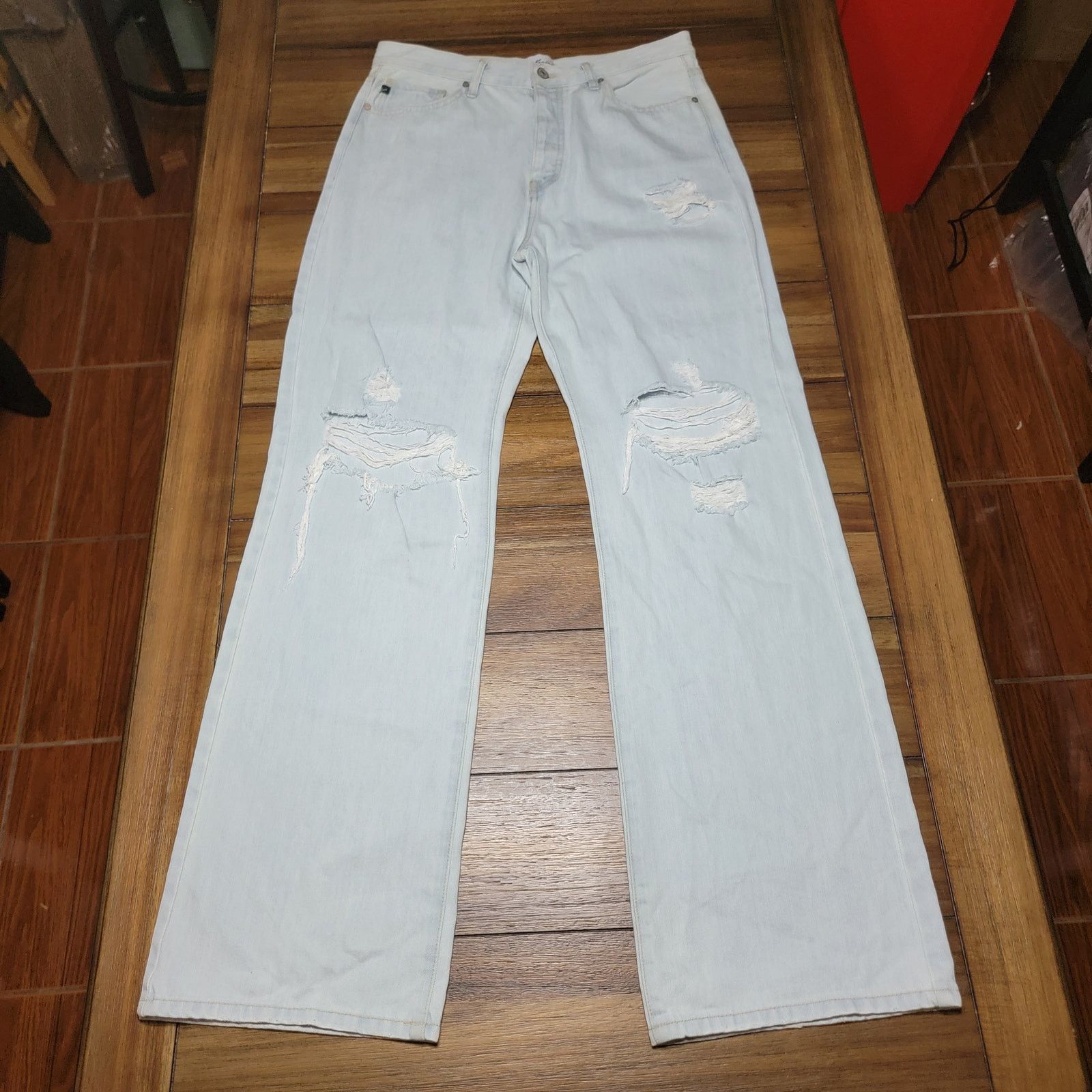 Kancan USA Kancan Light Wash Button Fly Denim Jeans - Size 11/29 Size 33" - 1 Thumbnail