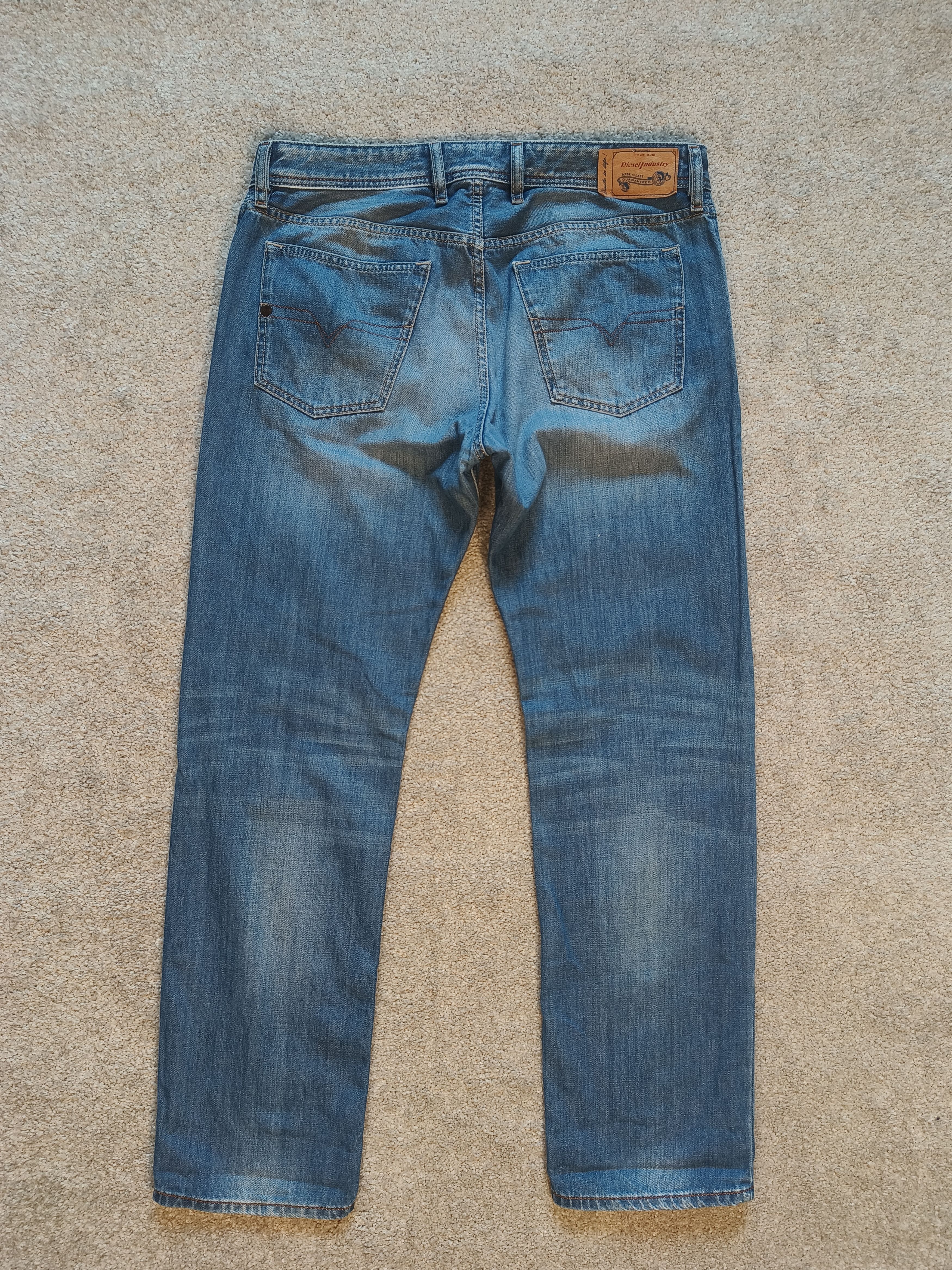 Diesel Diesel Mens Waykee Straight Regular Wash 0839C Hose Jeans Size US 33 - 3 Thumbnail