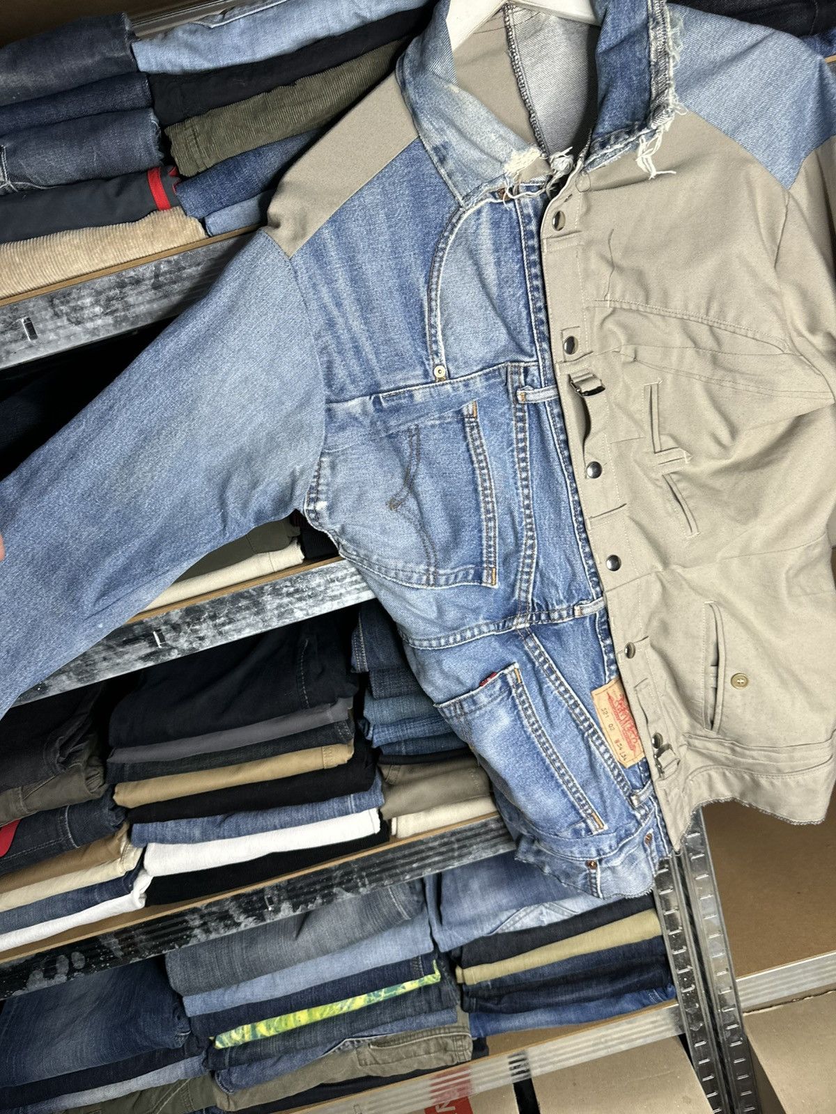 Levi's 1:1 Custom Levi's Denim Military Pants Patchwork Jacket Size US L / EU 52-54 / 3 - 3 Thumbnail