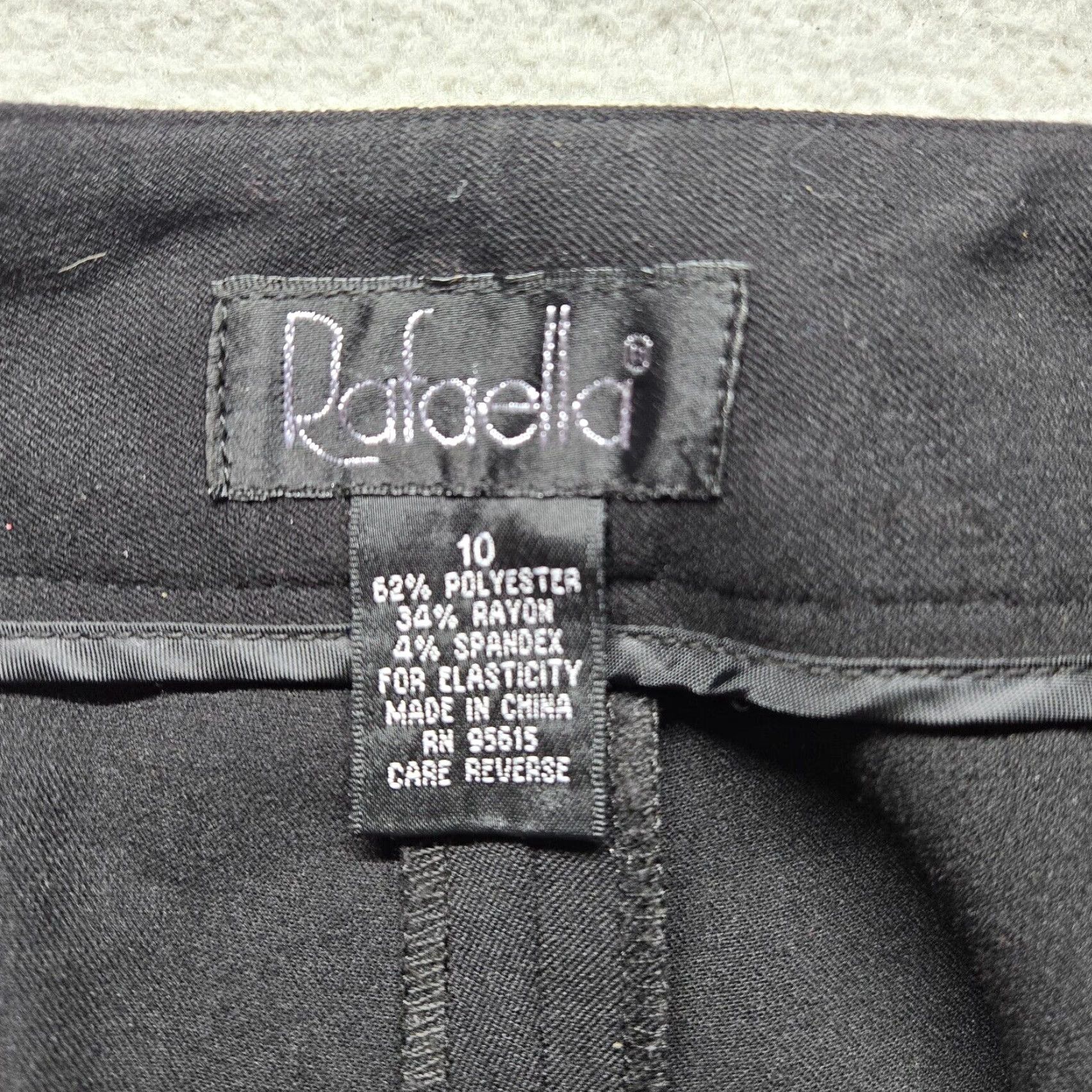 Vintage Rafaella Solid Black Dress Business Pants Rayon Adult Women's Size 10 Pants Size 32" / US 10 / IT 46 - 3 Thumbnail