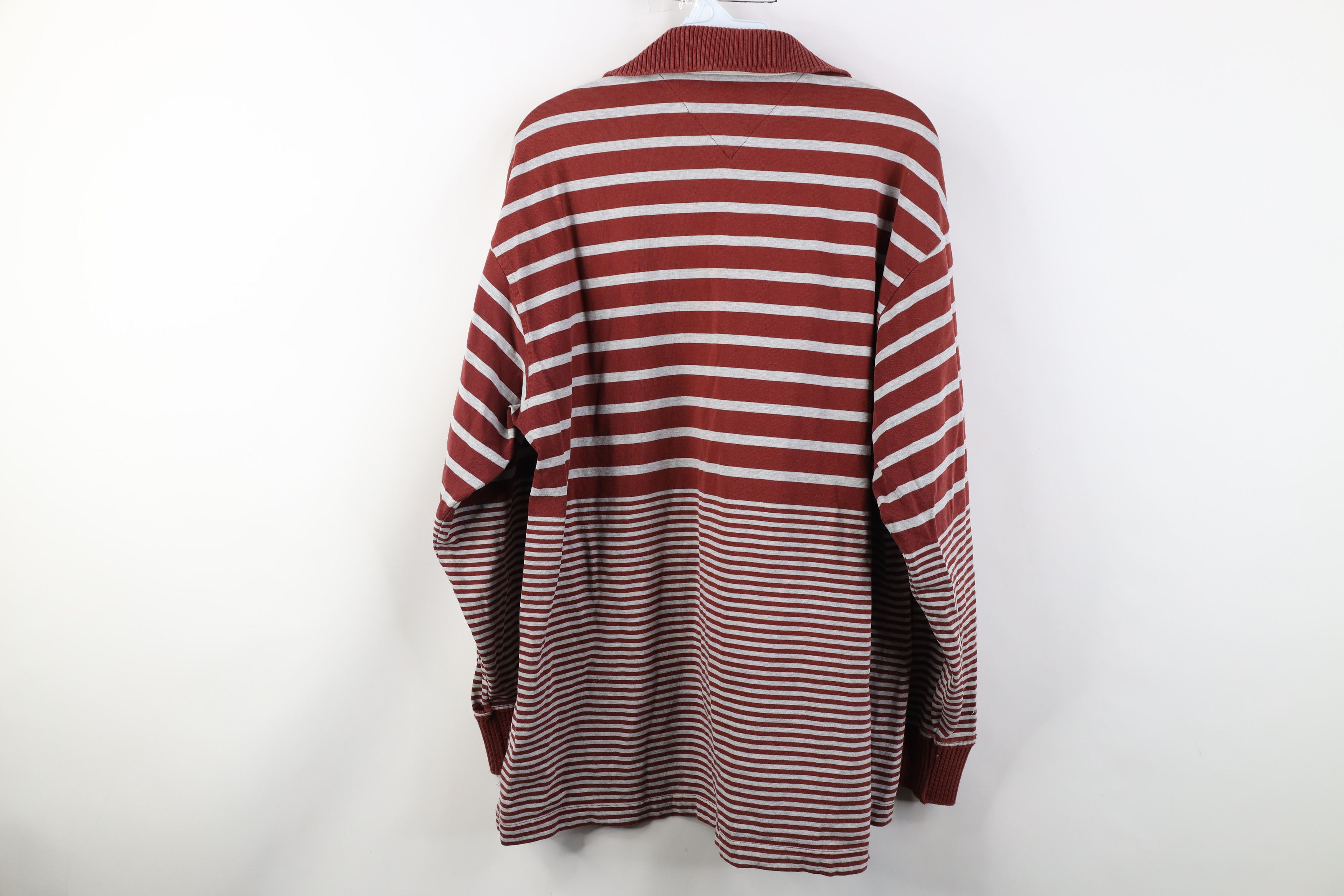 Tommy Hilfiger Vintage 90s Tommy Hilfiger Striped Long Sleeve Rugby Polo Size US L / EU 52-54 / 3 - 14 Thumbnail