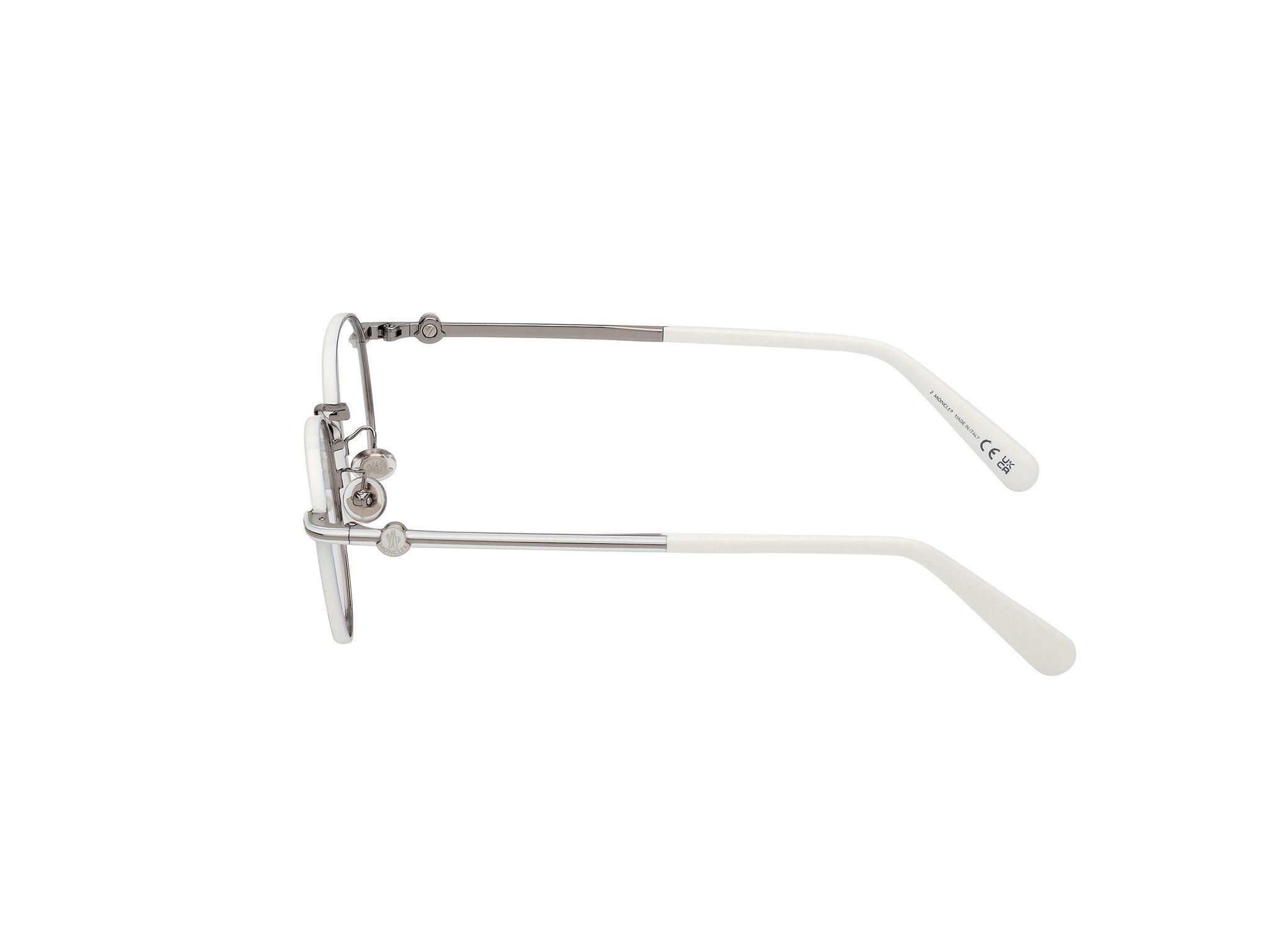 Moncler o1y0225 Size : OS / 48 mm Eyeglass Frame in White/Silver Size ONE SIZE - 3 Thumbnail