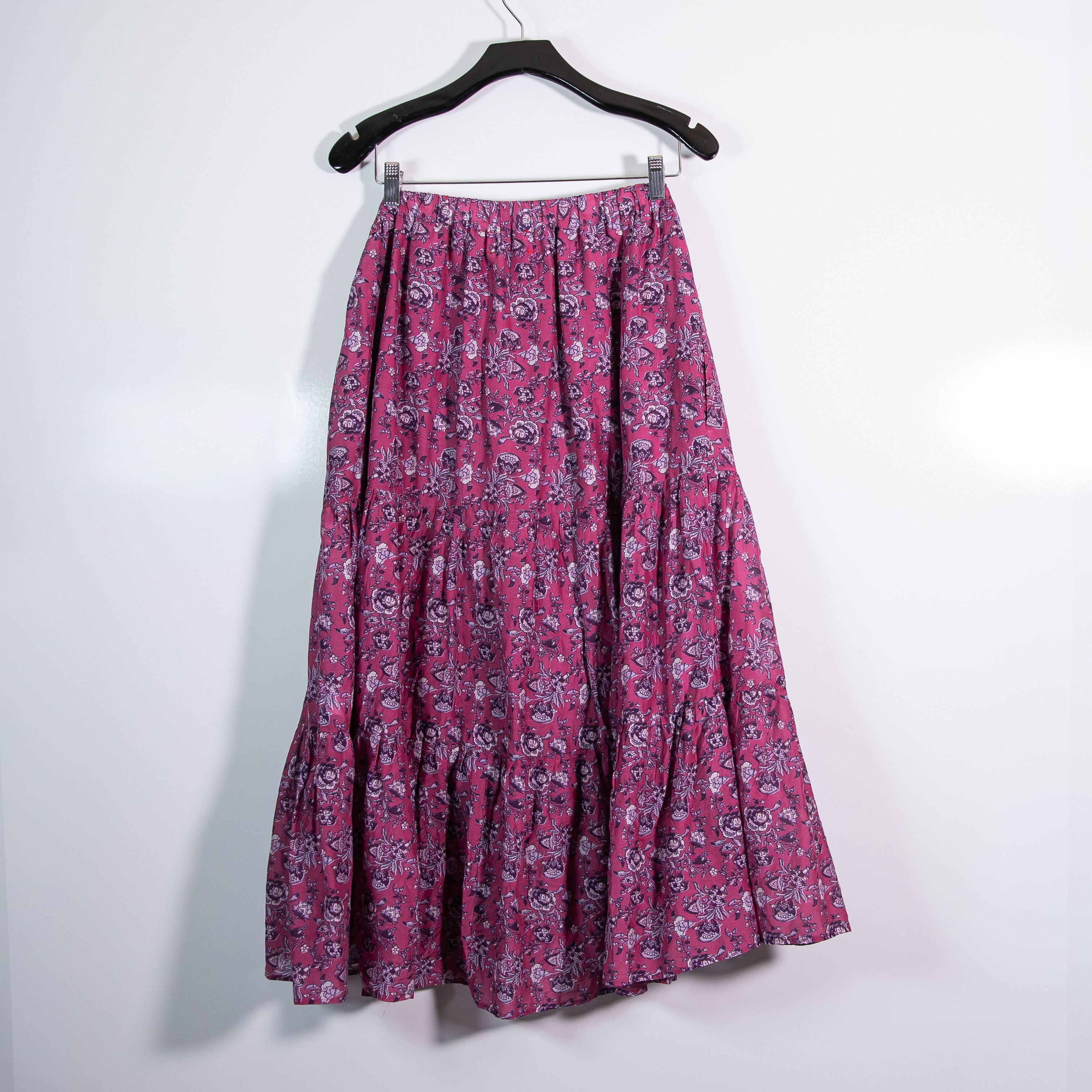 Xirena Xirena Iris Cotton Silk Tiered Boho Midi Skirt Size 34" / US 12 / IT 48 - 4 Thumbnail
