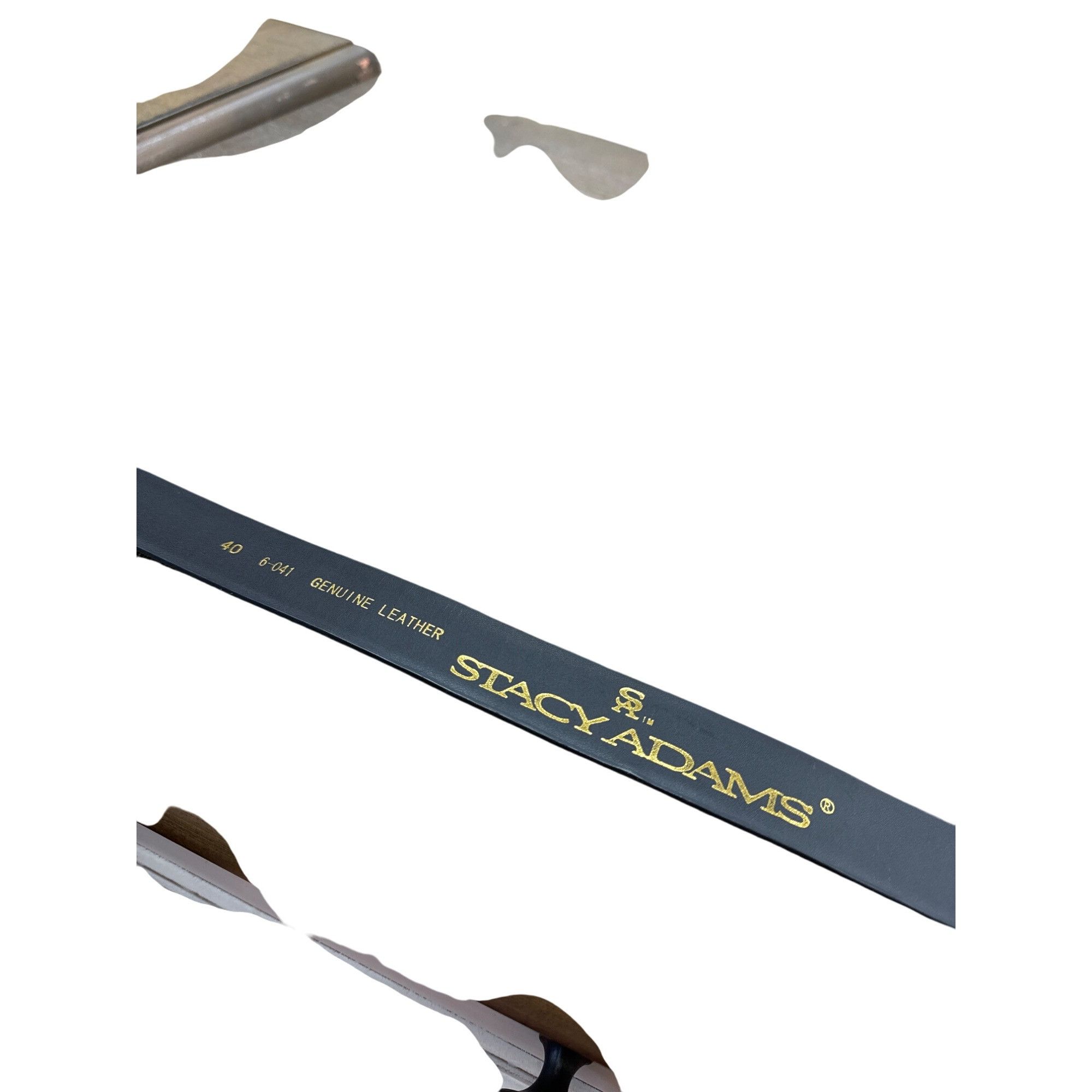 Stacy Adams Stacy Adams Mens Black Genuine Leather Belt With Gold Buckle Size 40 - 8 Thumbnail
