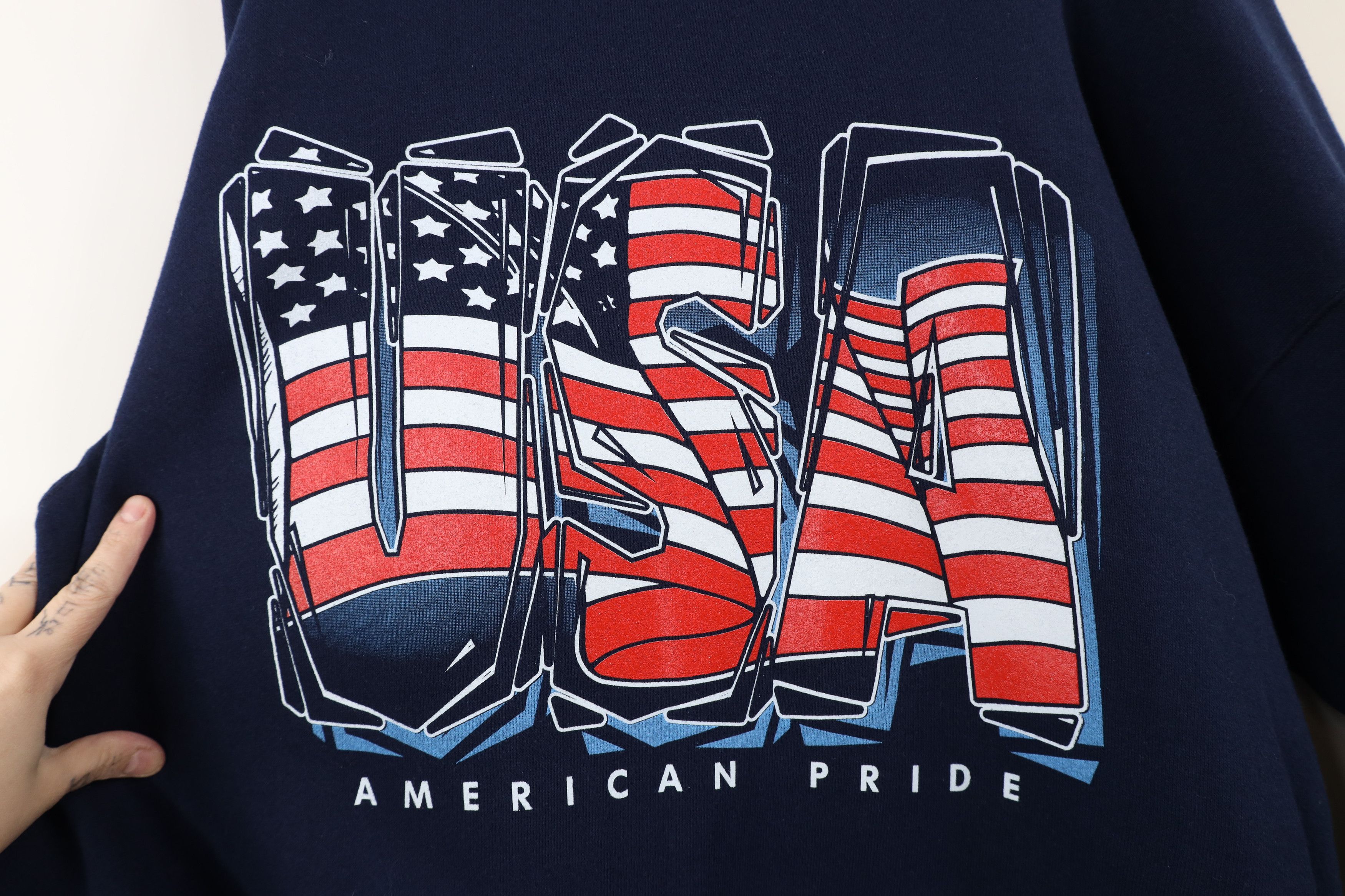 Vintage Deadstock Vintage 90s Streetwear American Pride Sweatshirt Size US XL / EU 56 / 4 - 8 Thumbnail