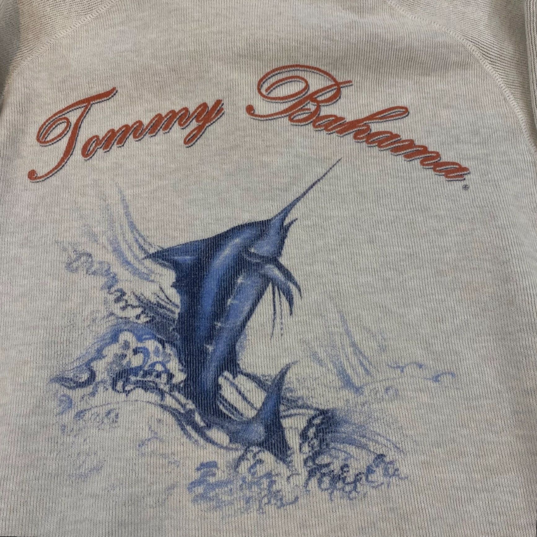 Tommy Bahama VINTAGE Tommy Bahama Sweater Mens M/L Cream Brown 1/4 Zip Pullover Swordfish Fish L/S Size US M / EU 48-50 / 2 - 2 Thumbnail