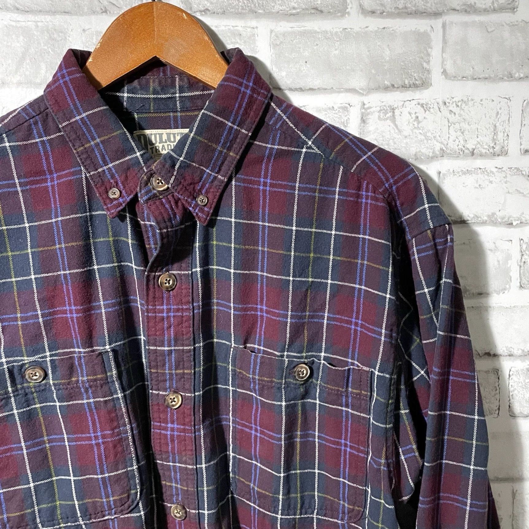 CO Duluth Trading Co Red Plaid Cotton 3/4 Sleeve Button Down Flannel Mens Size M Size US M / EU 48-50 / 2 - 2 Thumbnail