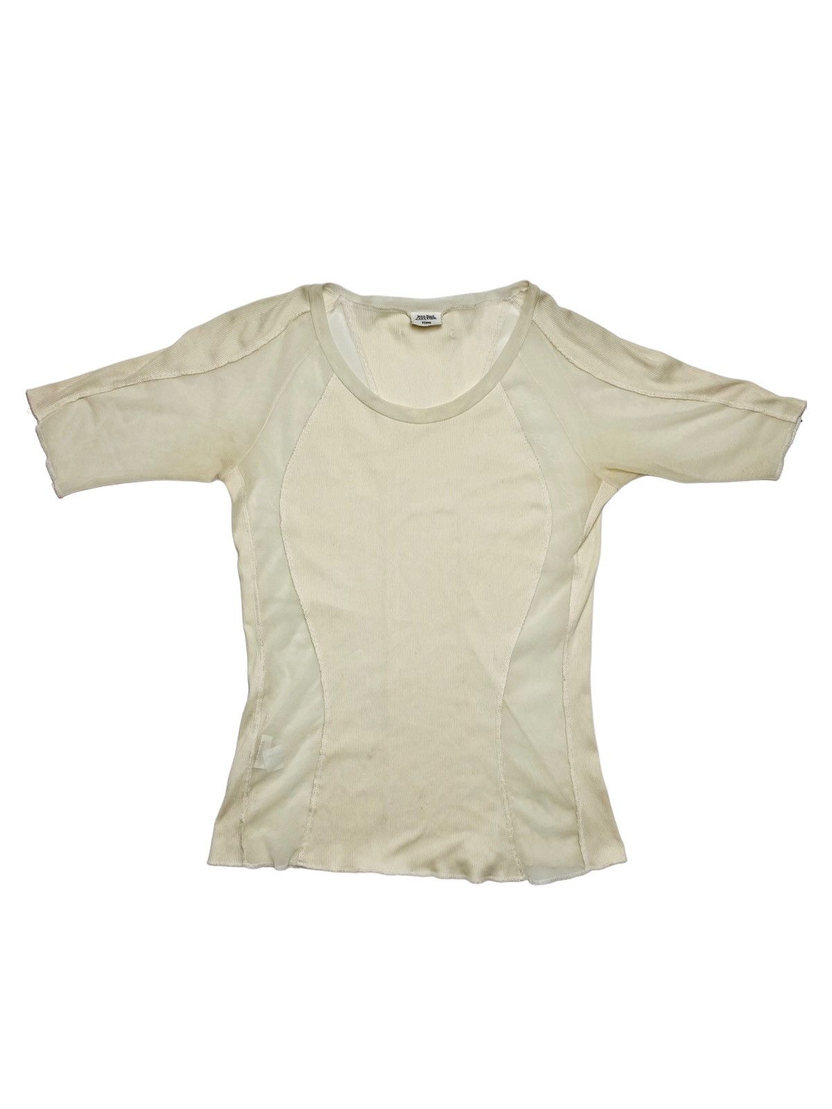 image of 1990S Jean Paul Gaultier - Cyber Mesh Top in White, Women's (Size Medium)