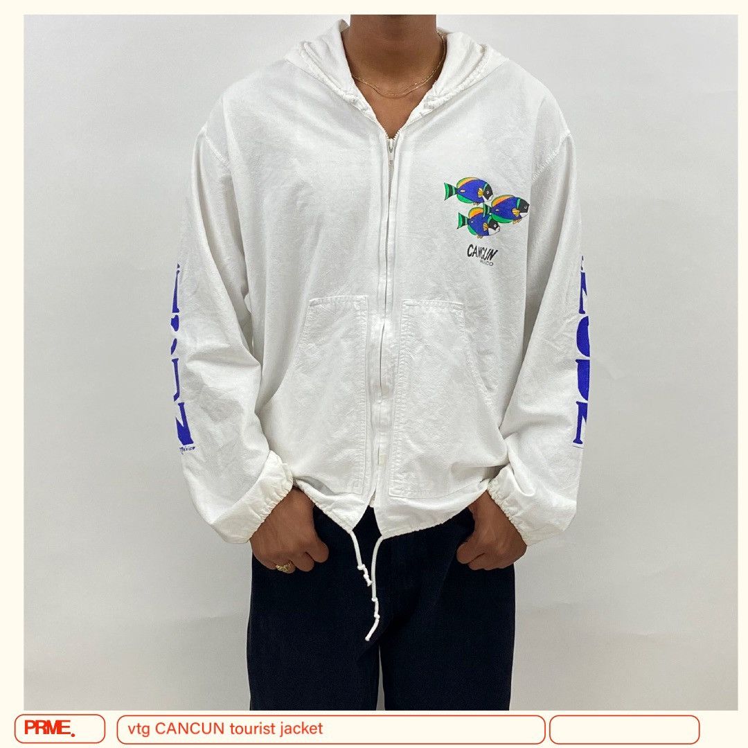 Japanese Brand × Vintage vintage 90s CANCUN MEXICO Tourist Big Spellout zip up jacket Size US L / EU 52-54 / 3 - 5 Thumbnail