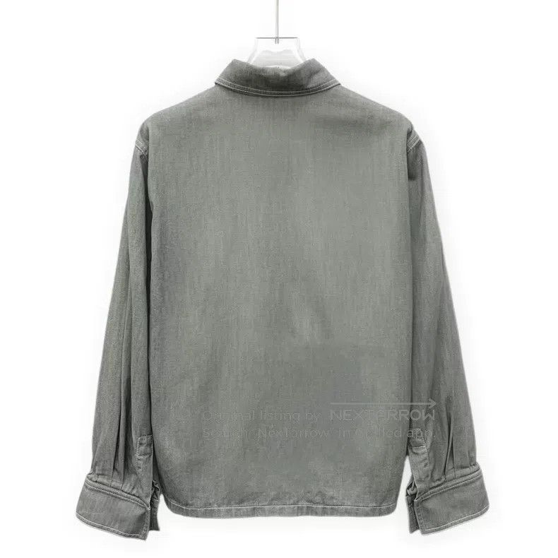 Fendi Fendi 2022 Grey Green Logo Relief Cotton Collar Long Sleev Size XS / US 0-2 / IT 36-38 - 2 Thumbnail