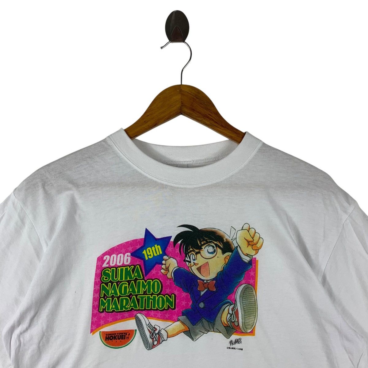 Anime Vintage DETECTIVE CONAN marathon printed tee Size US L / EU 52-54 / 3 - 2 Thumbnail