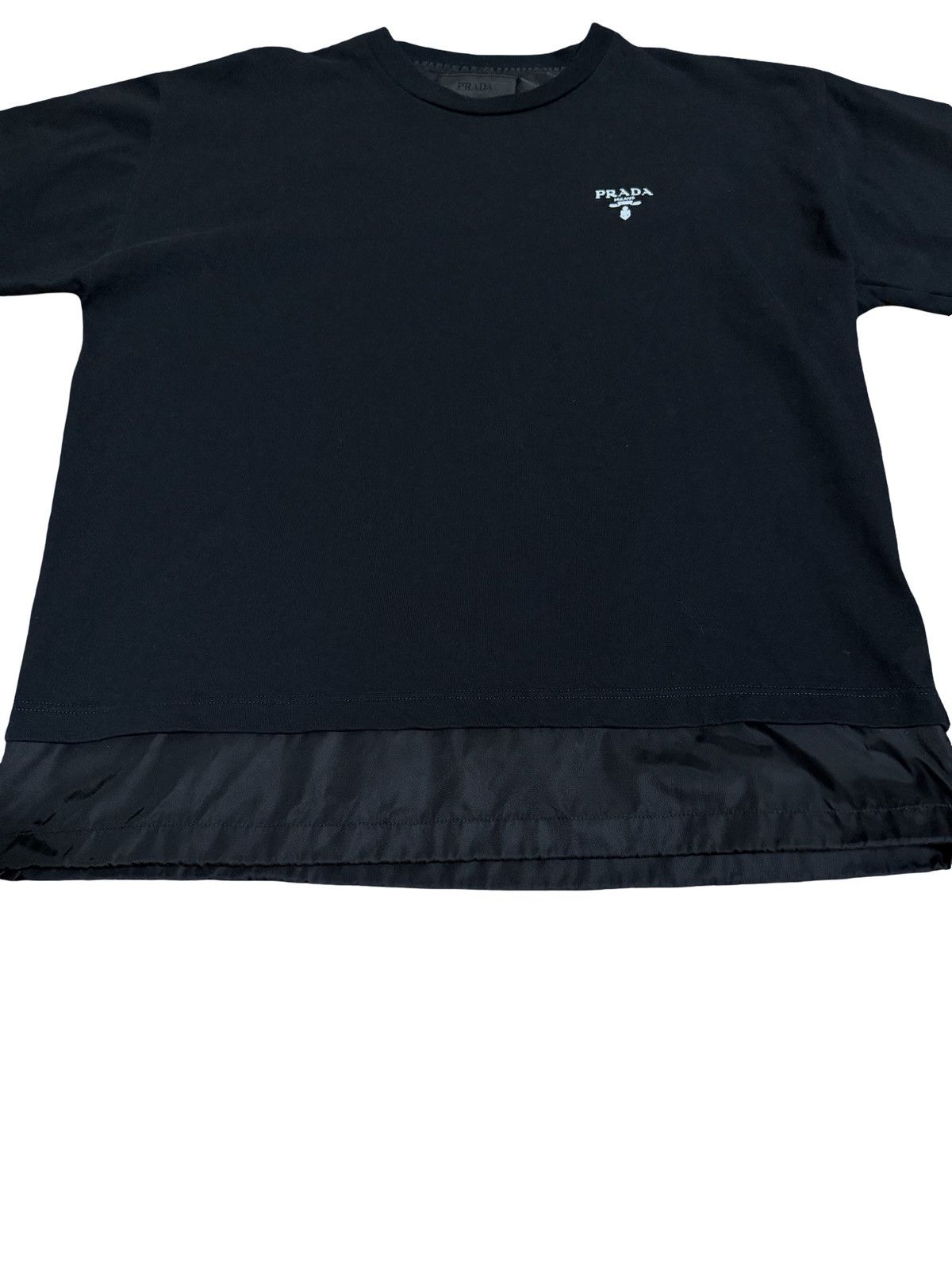 Prada 🔥1500$ Prada Logo Re-Nylon Jersey T Shirt/Prada Logo T shirt Size US L / EU 52-54 / 3 - 3 Thumbnail